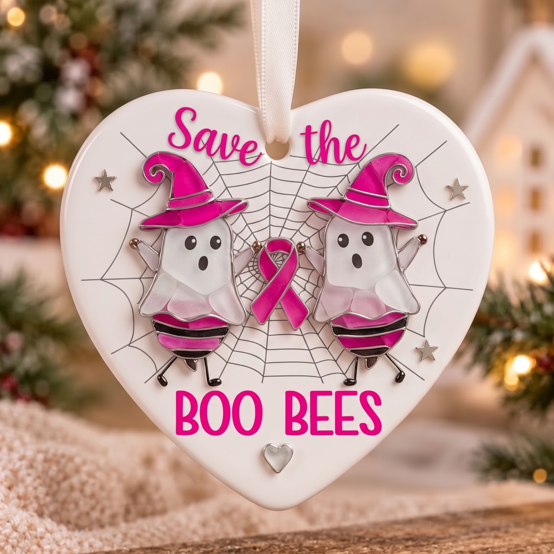 "Save The Boo Bees" Heart Ornament 