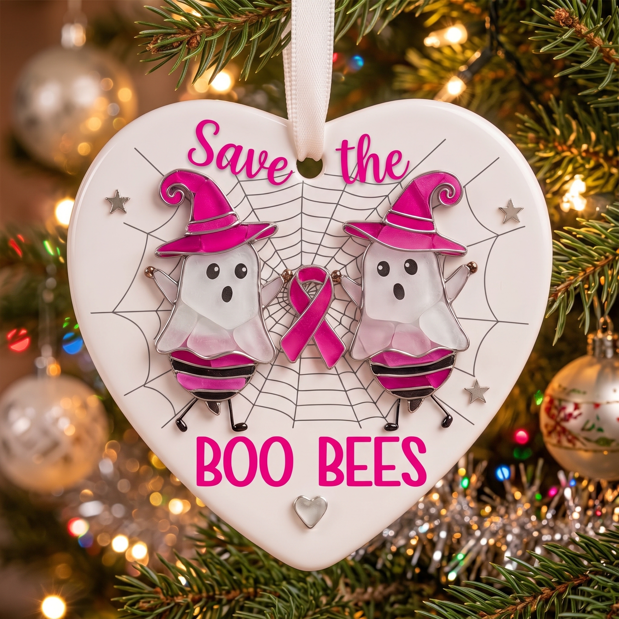 "Save The Boo Bees" Heart Ornament 