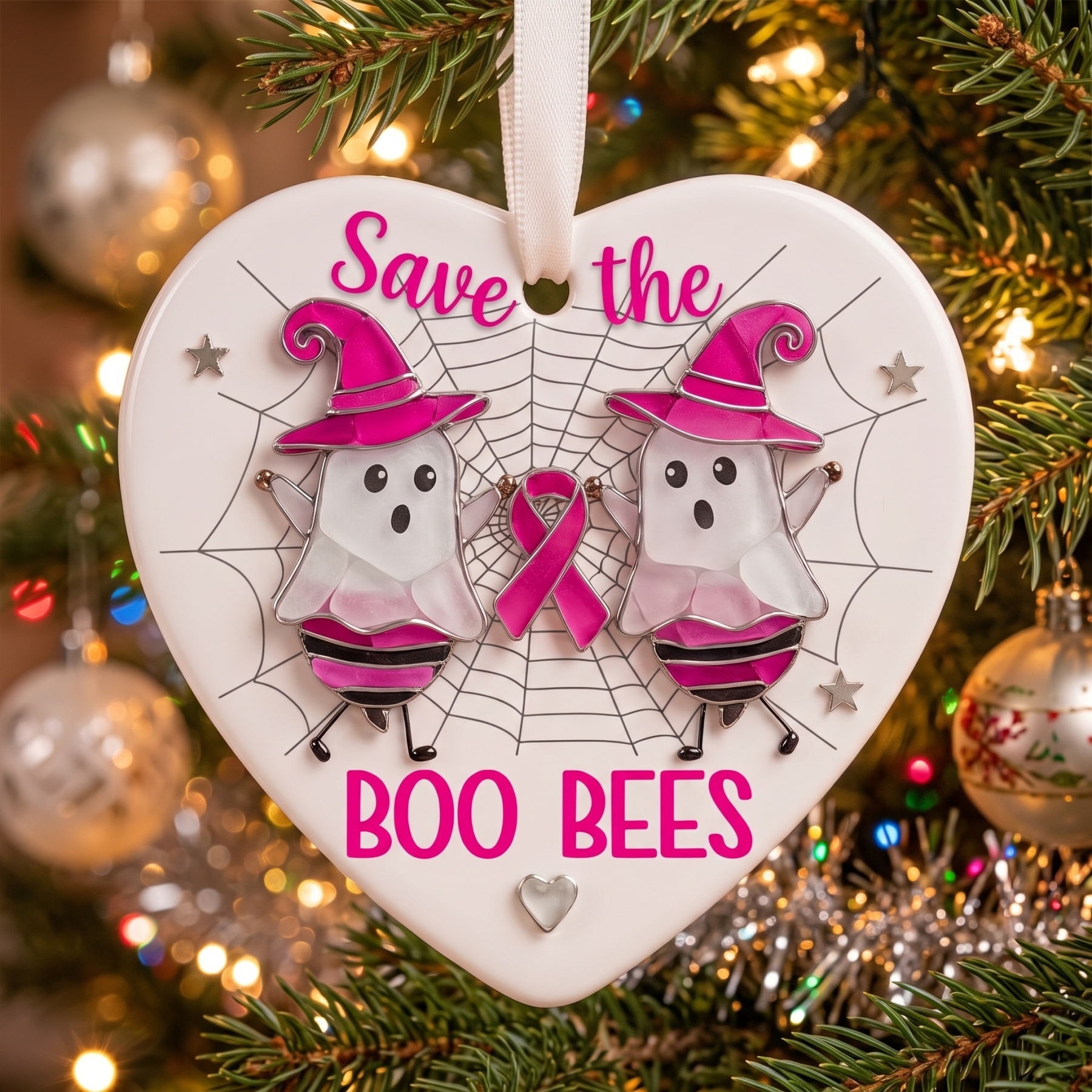 "Save The Boo Bees" Heart Ornament 