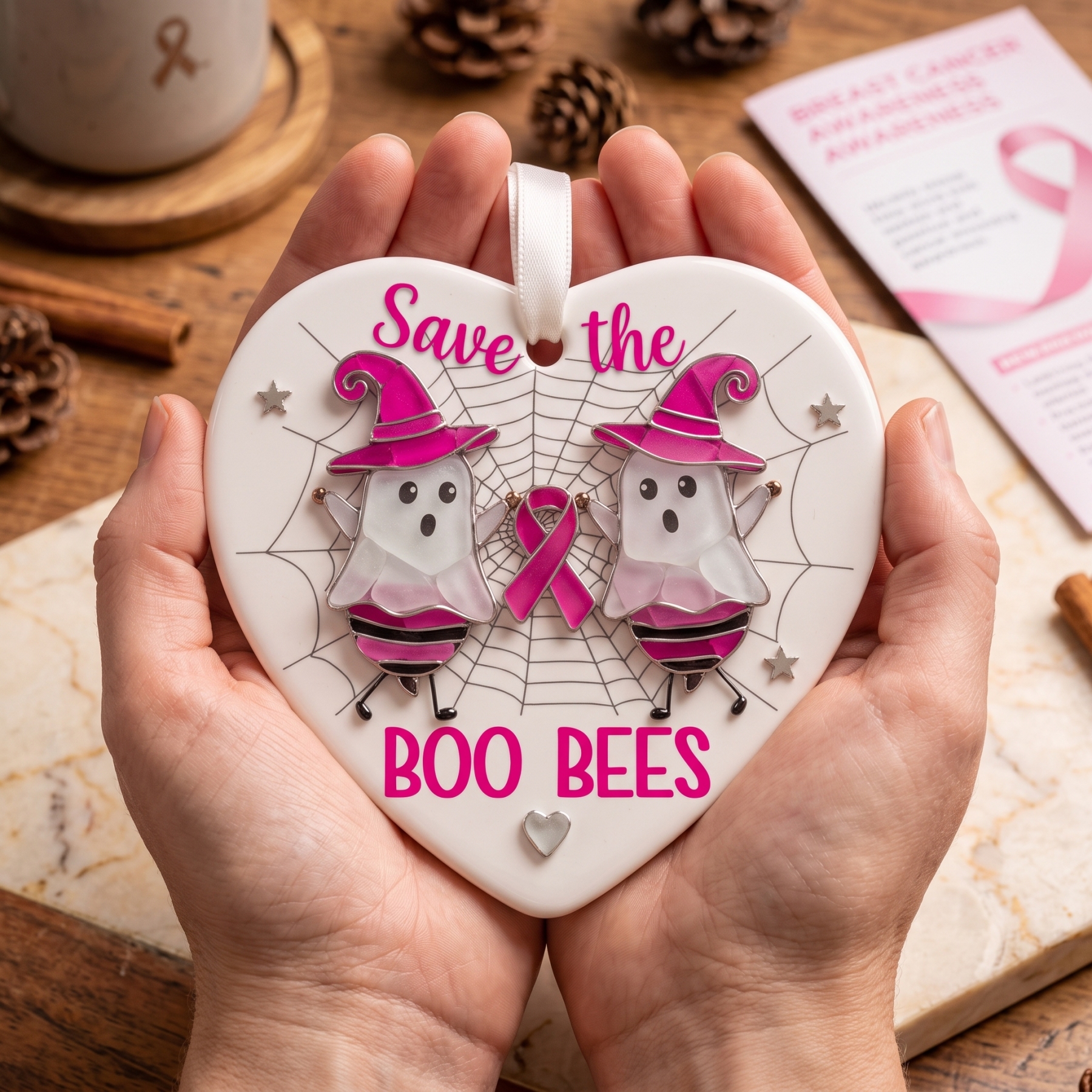 "Save The Boo Bees" Heart Ornament 