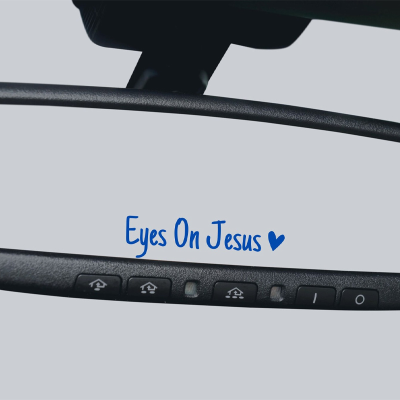 Eyes On Jesus Mirror Decal