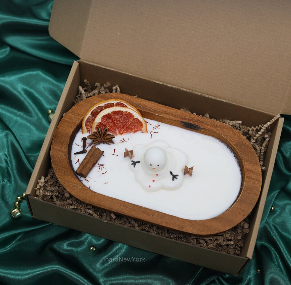 Farmhouse Dough Bowl Winter Wonderland Candle