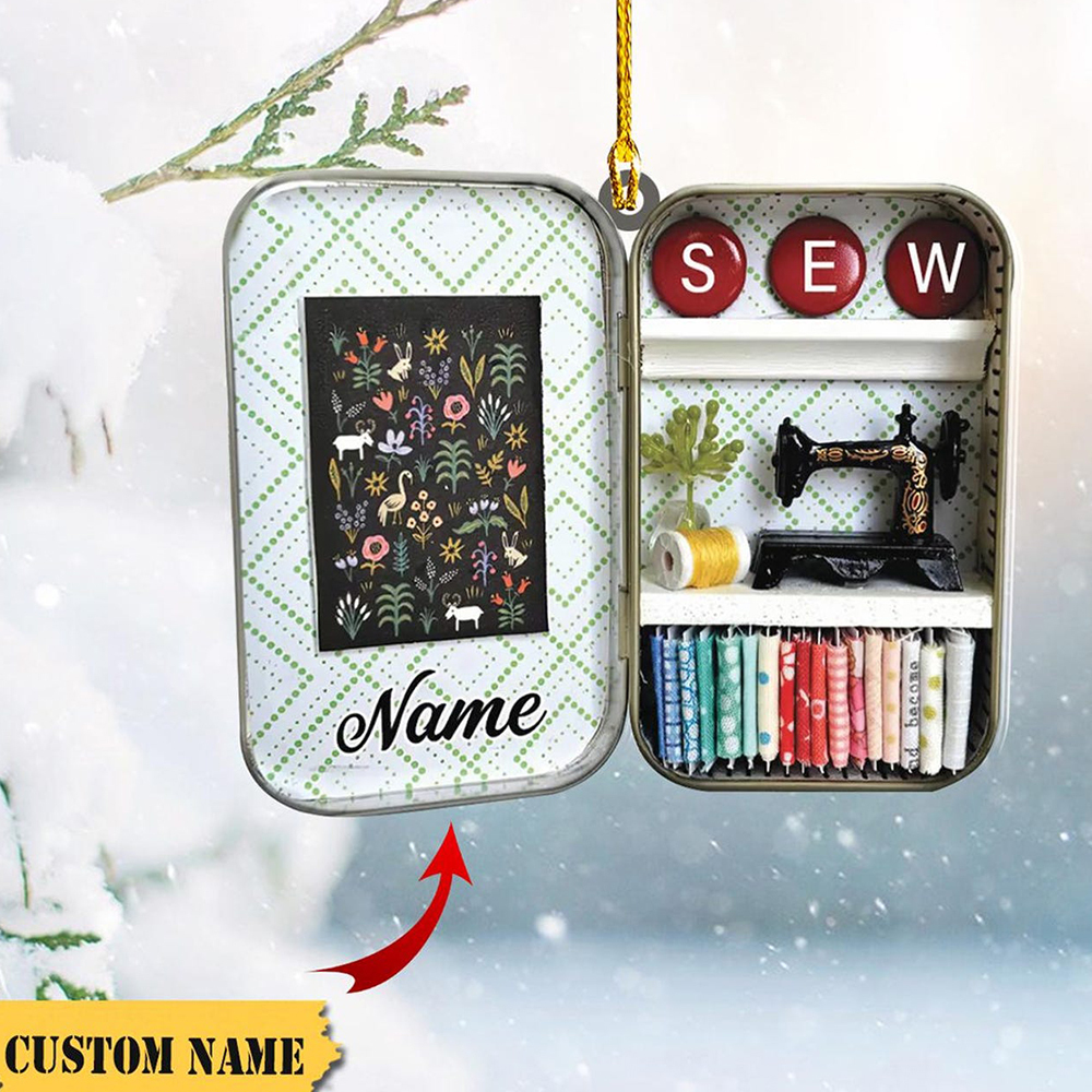 Personalized Sewing Box Ornament
