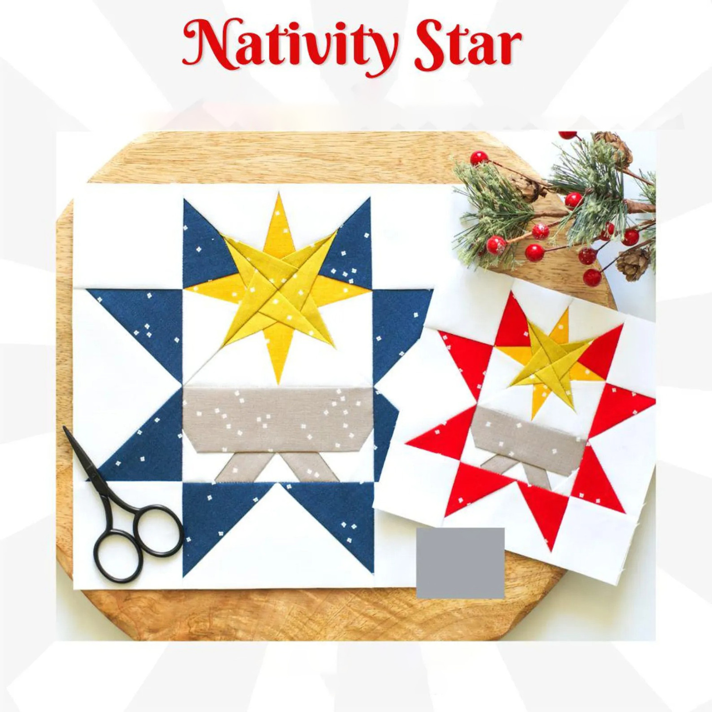 Nativity Star Quilt Block DIY Kit – 6-Block Fabric Bundle (Make Your Own)