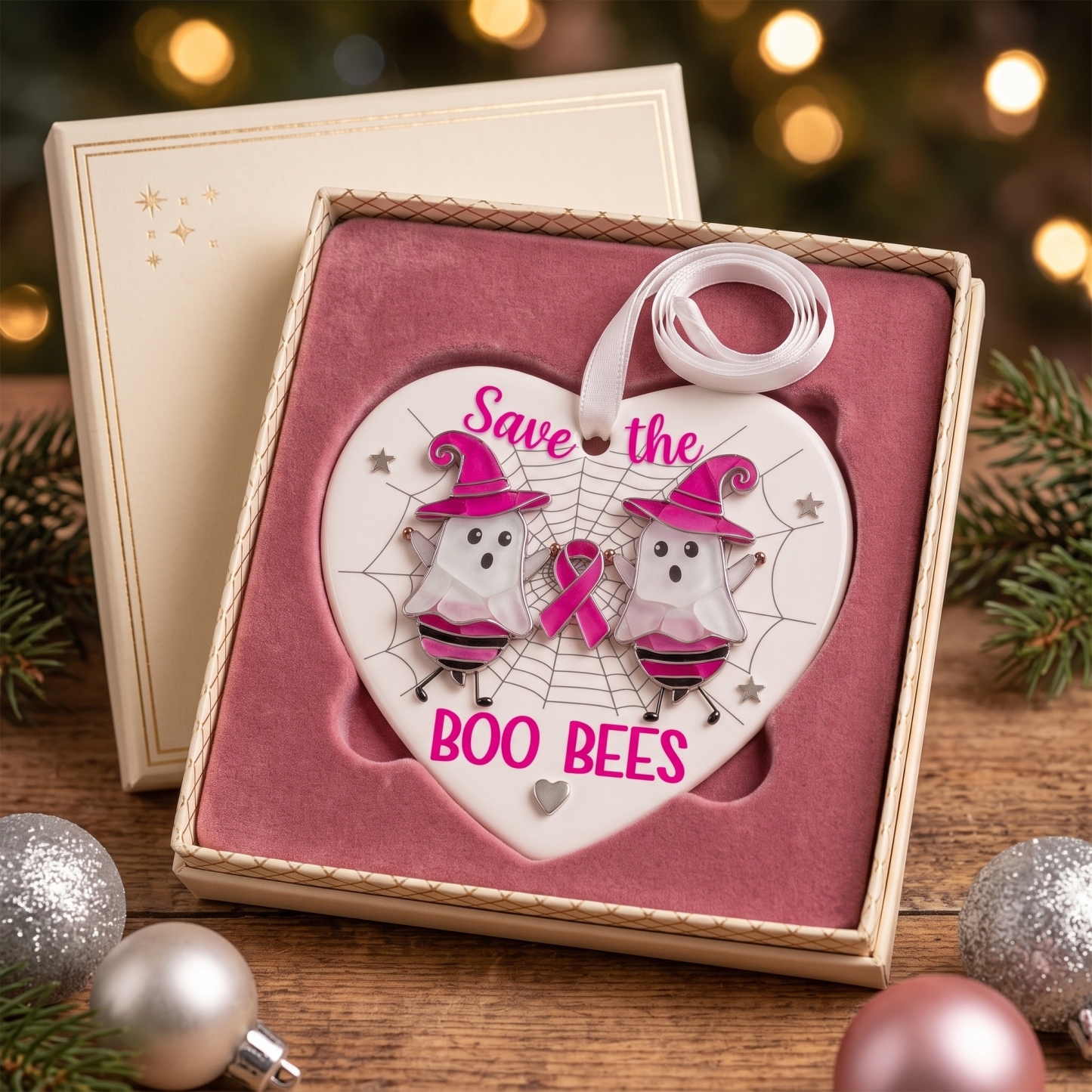 "Save The Boo Bees" Heart Ornament 