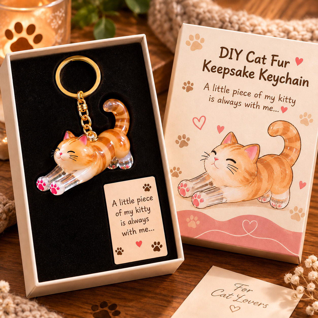 🐱 DIY Cat Fur Keepsake Keychain