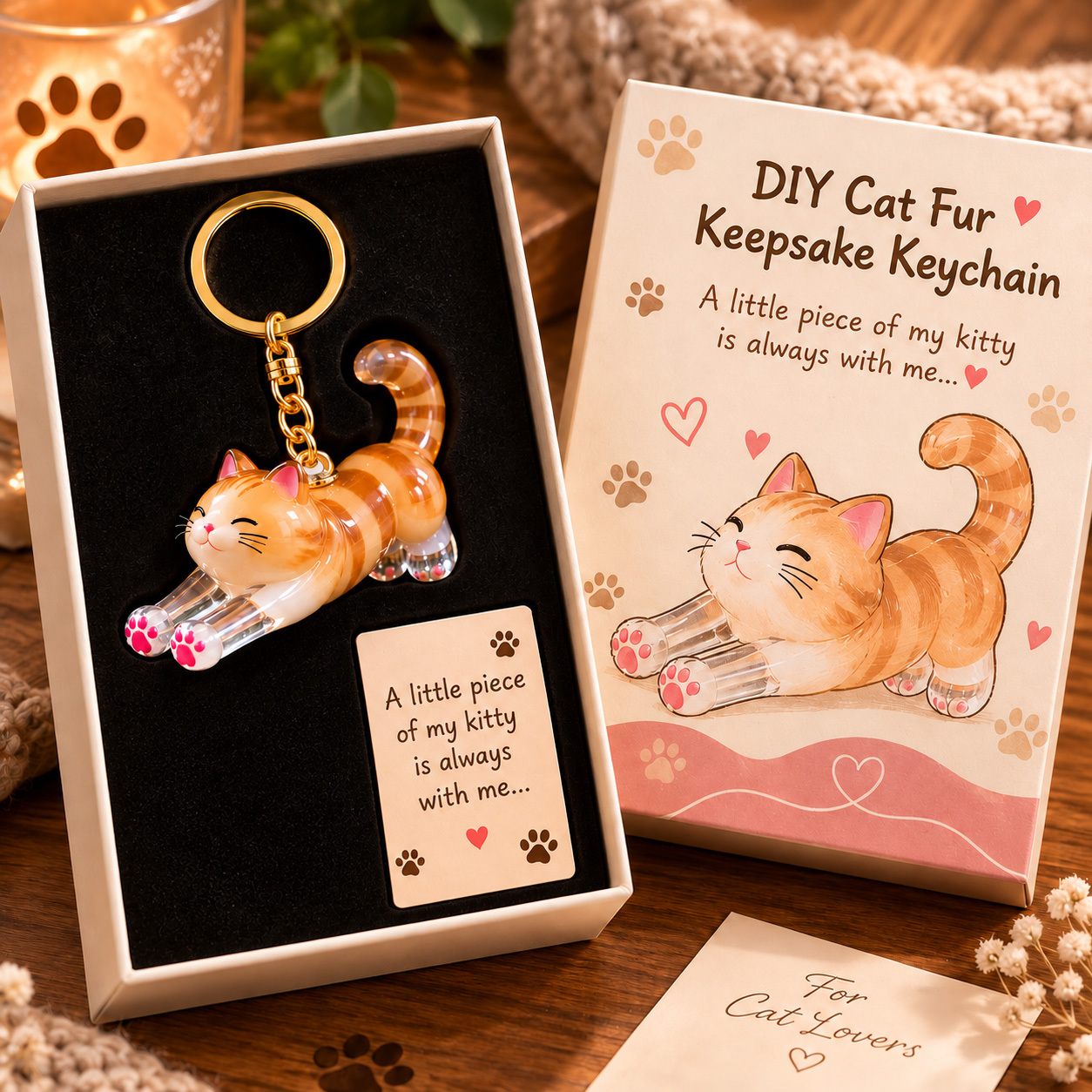🐱 DIY Cat Fur Keepsake Keychain