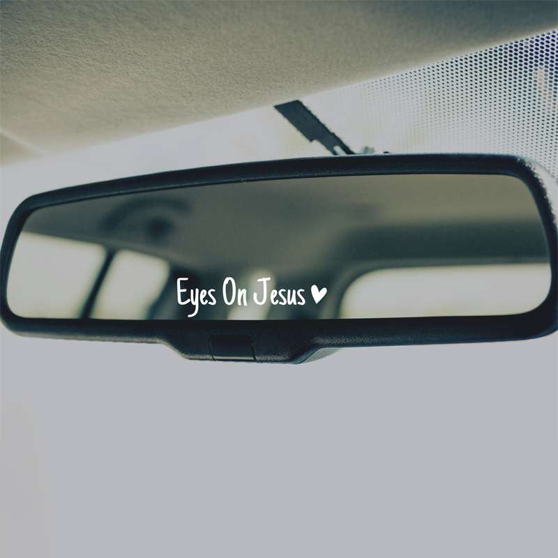 Eyes On Jesus Mirror Decal