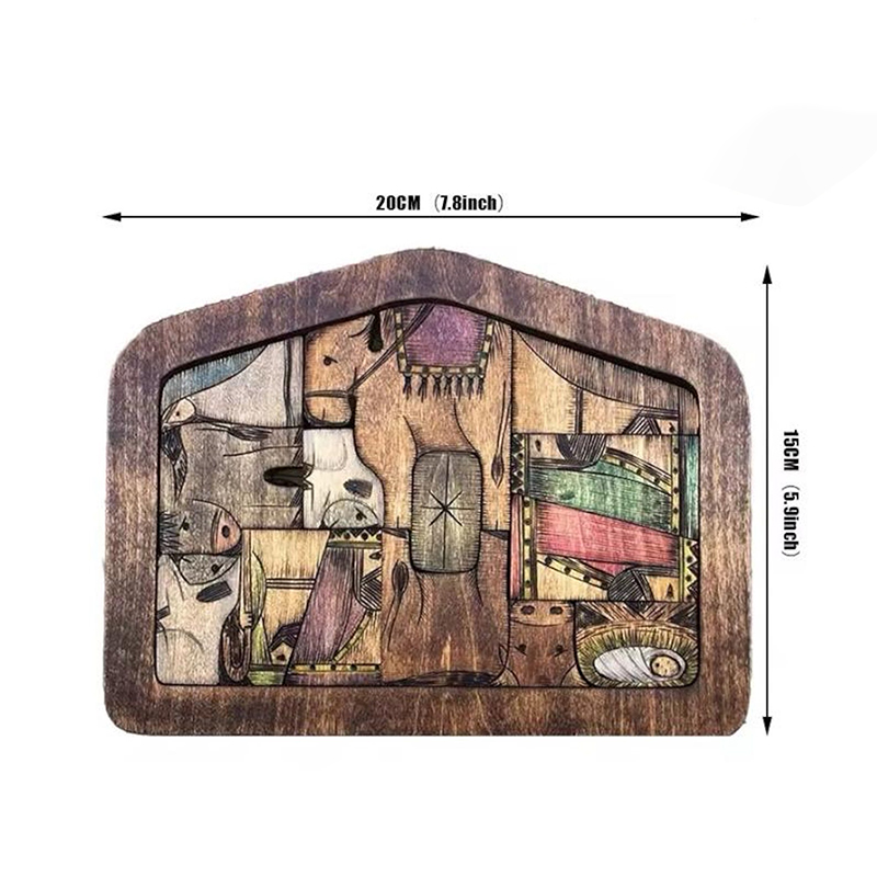Handcrafted Wooden Nativity Scene Puzzle Set 