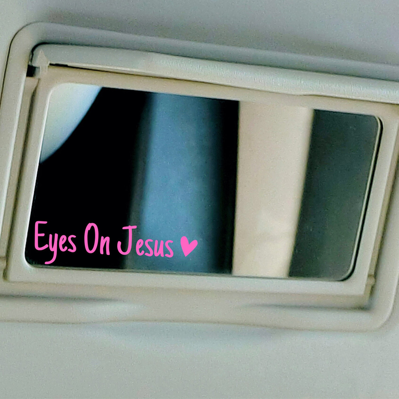 Eyes On Jesus Mirror Decal