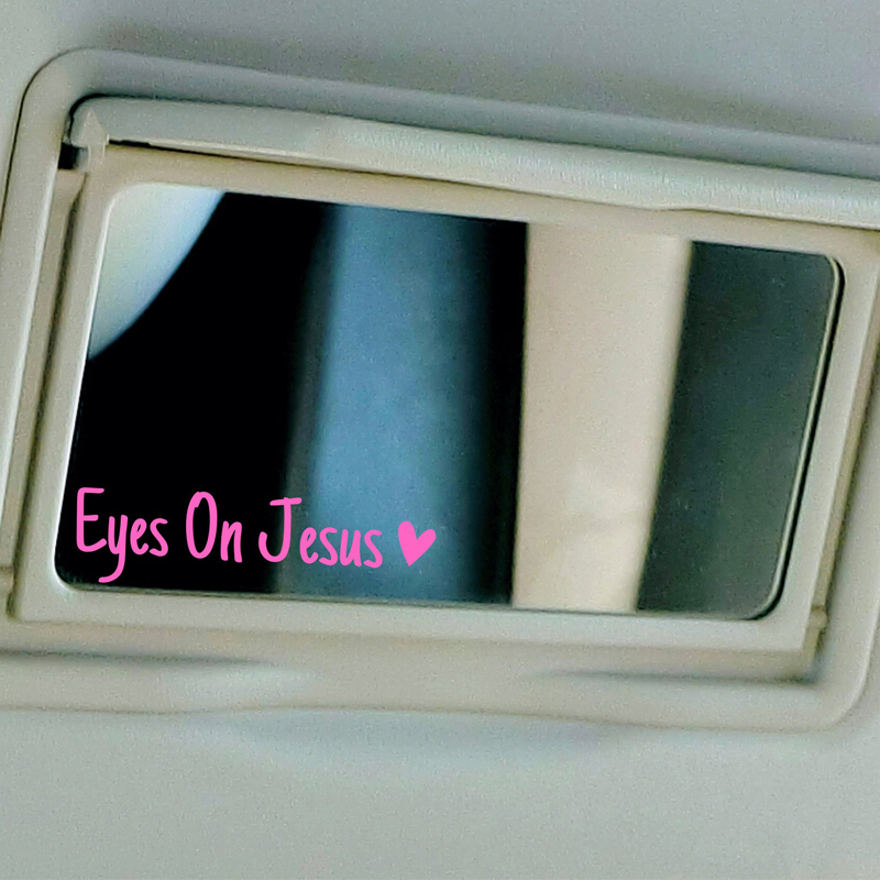 Eyes On Jesus Mirror Decal