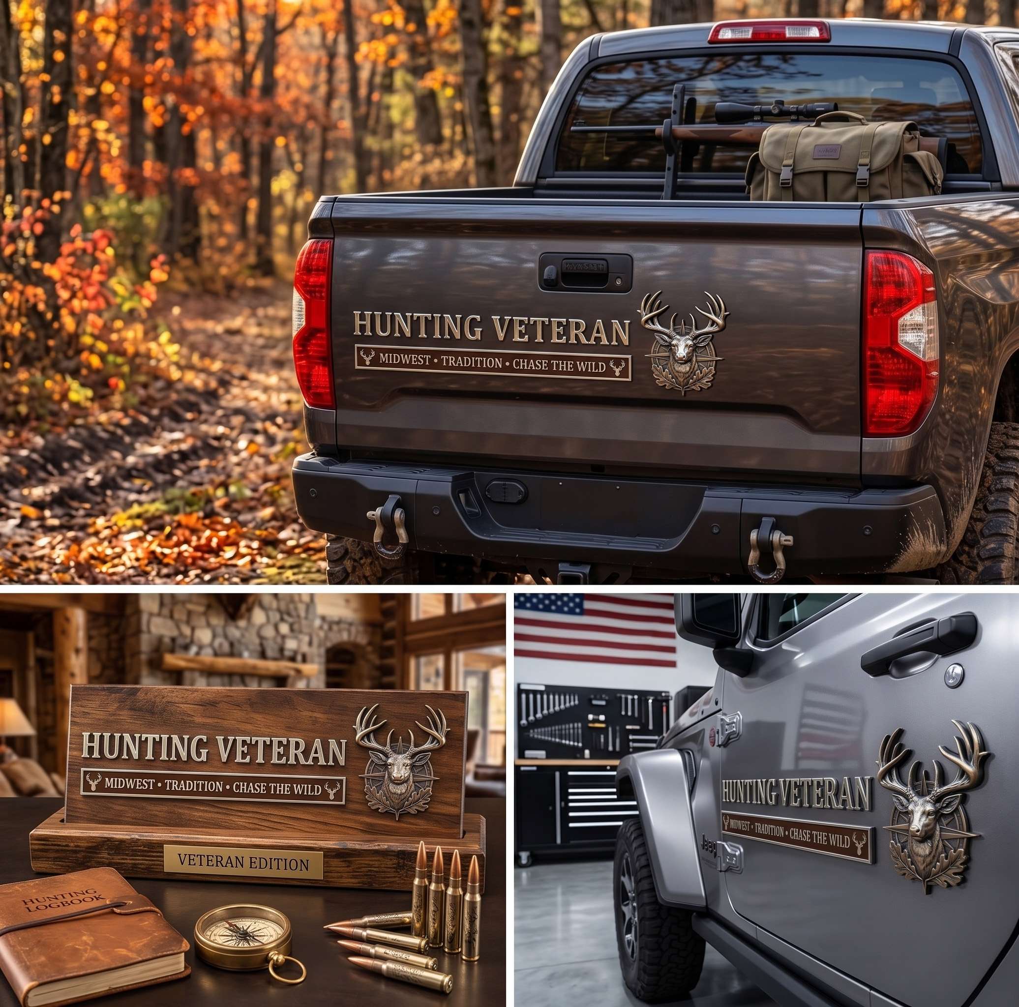 Hunting Veteran Tailgate Emblem