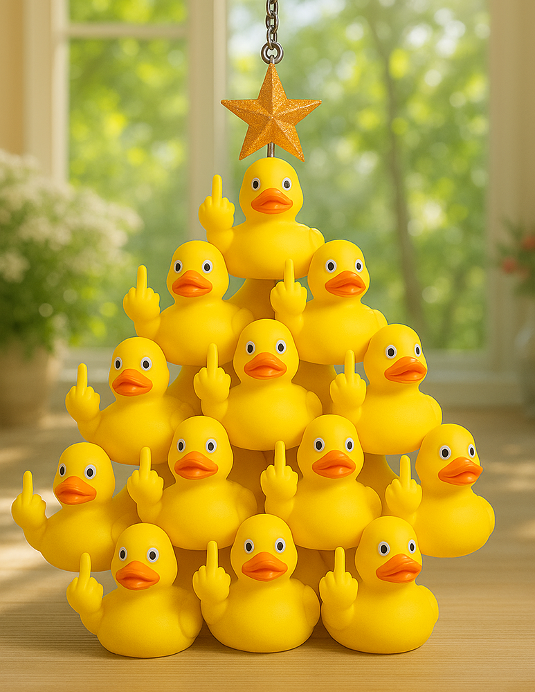 Middle Finger Duck Christmas Tree Ornament