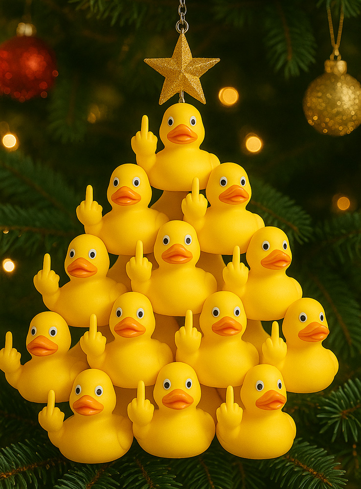Middle Finger Duck Christmas Tree Ornament