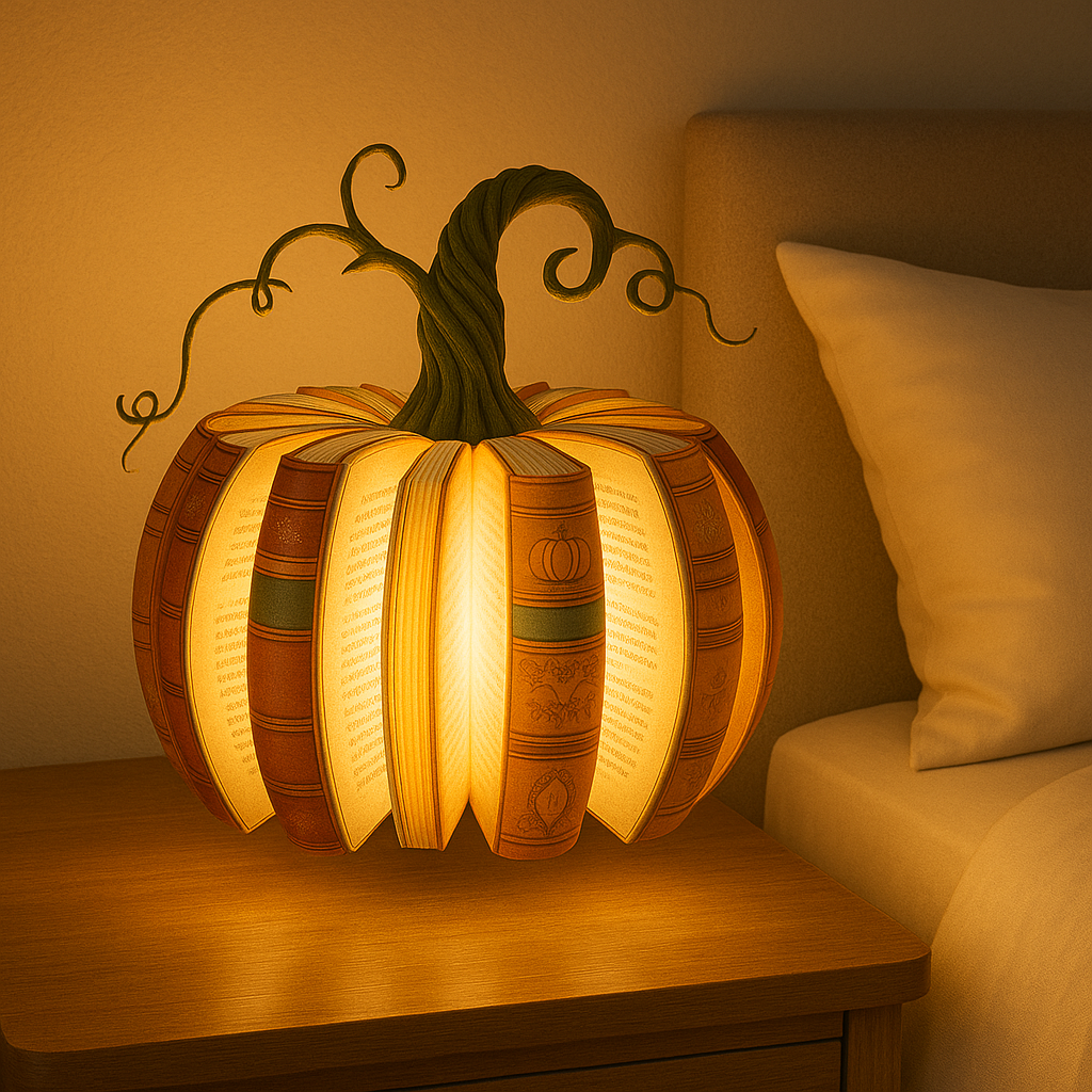 Book Pumpkin Lamp