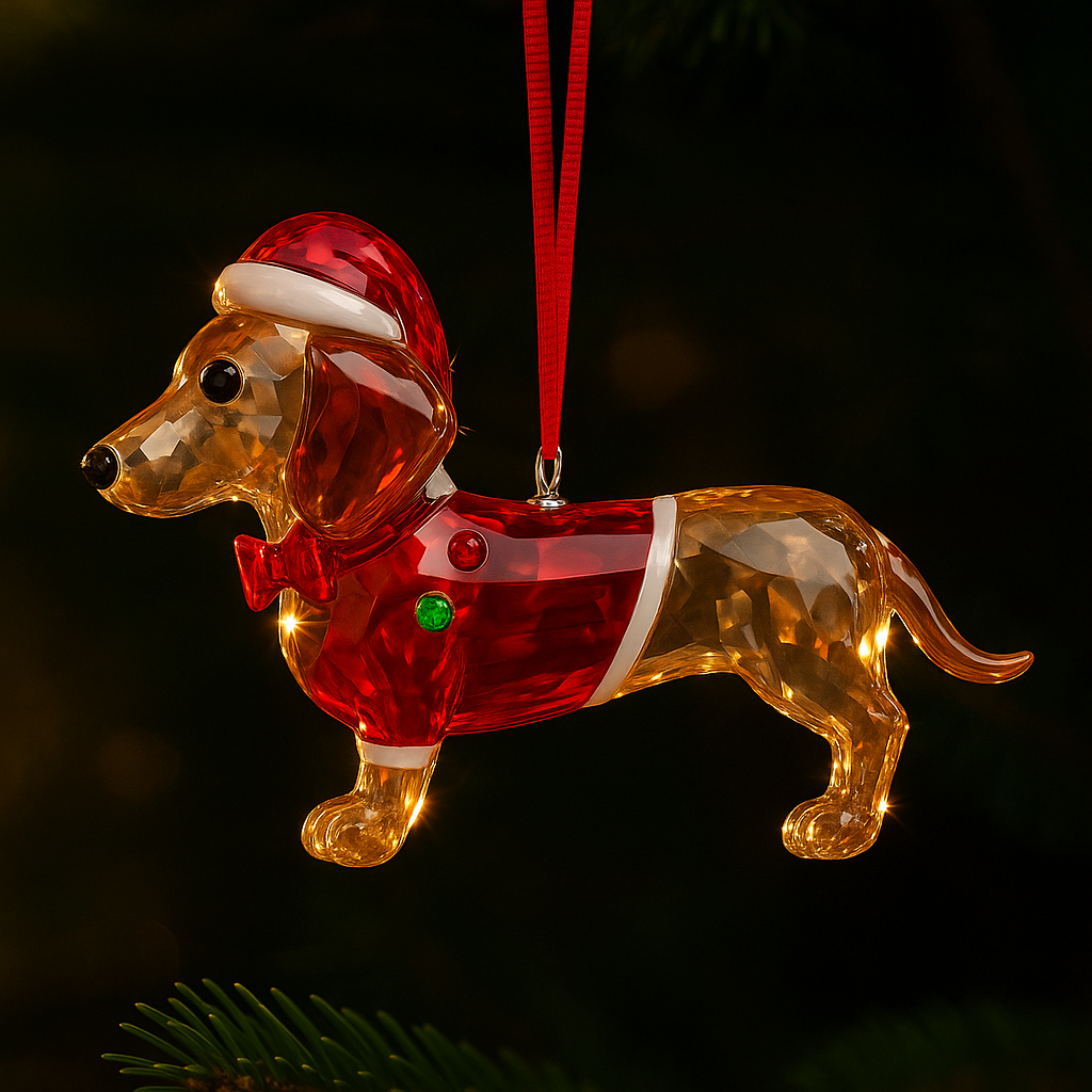 Crystal Chihuahua Christmas Ornament