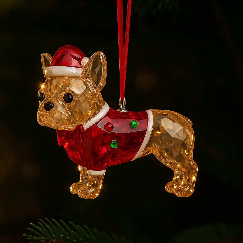 Crystal Chihuahua Christmas Ornament