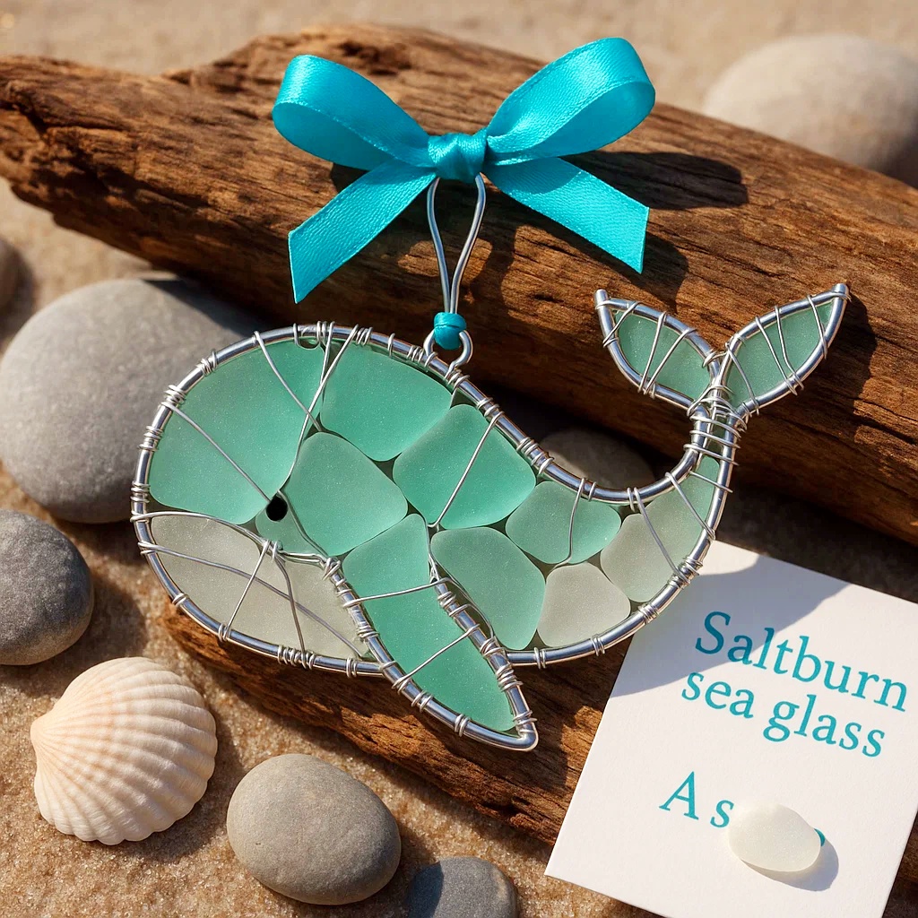 🌊 Handmade Sea Glass Ocean Ornament