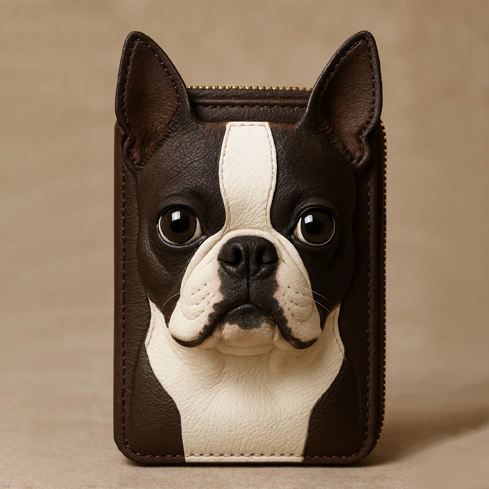 Boston Terrier Leather Wallet