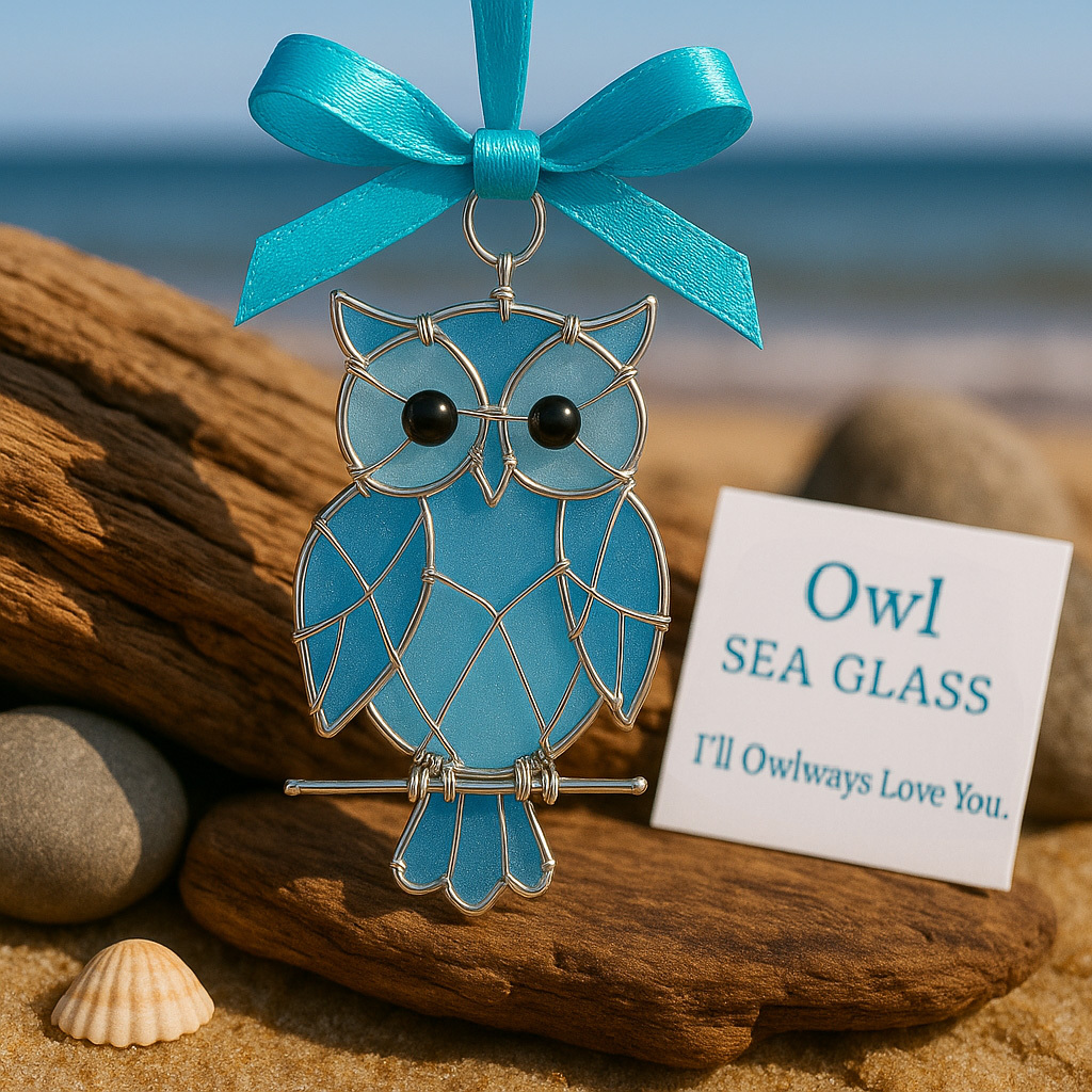 Handmade Sea Glass Bird Ornament