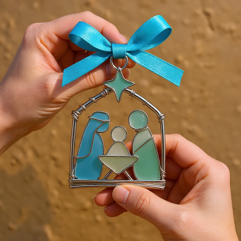 Sea Glass Nativity Ornament