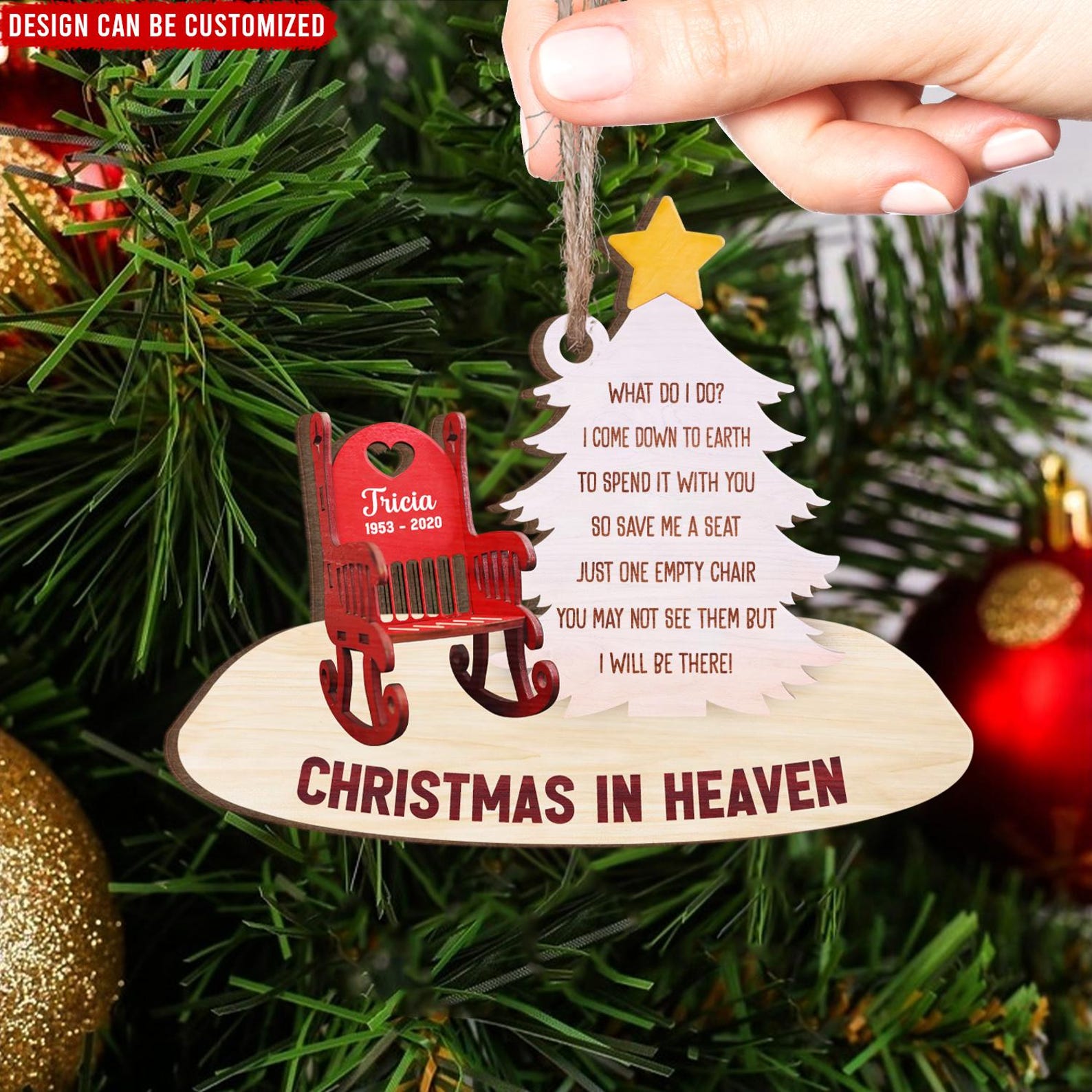 Personalized Christmas In Heaven Ornament