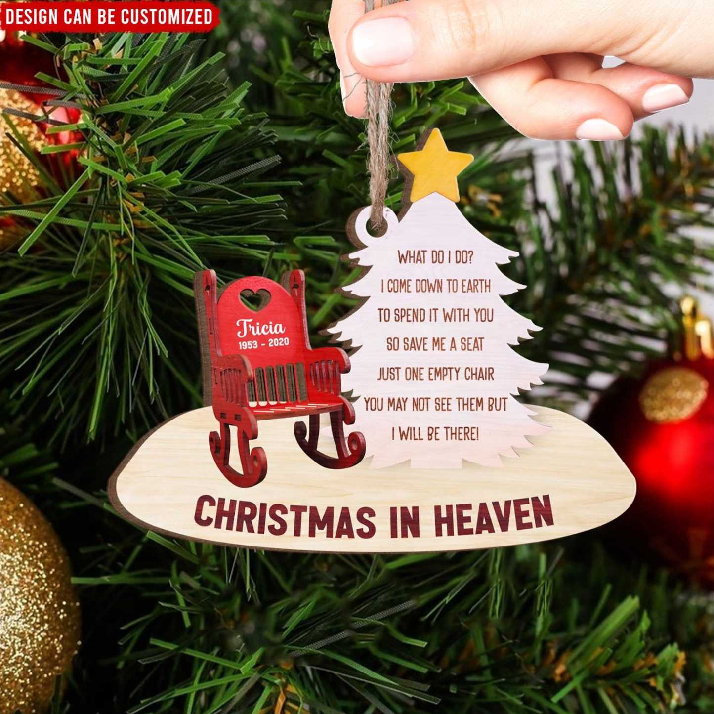 Personalized Christmas In Heaven Ornament