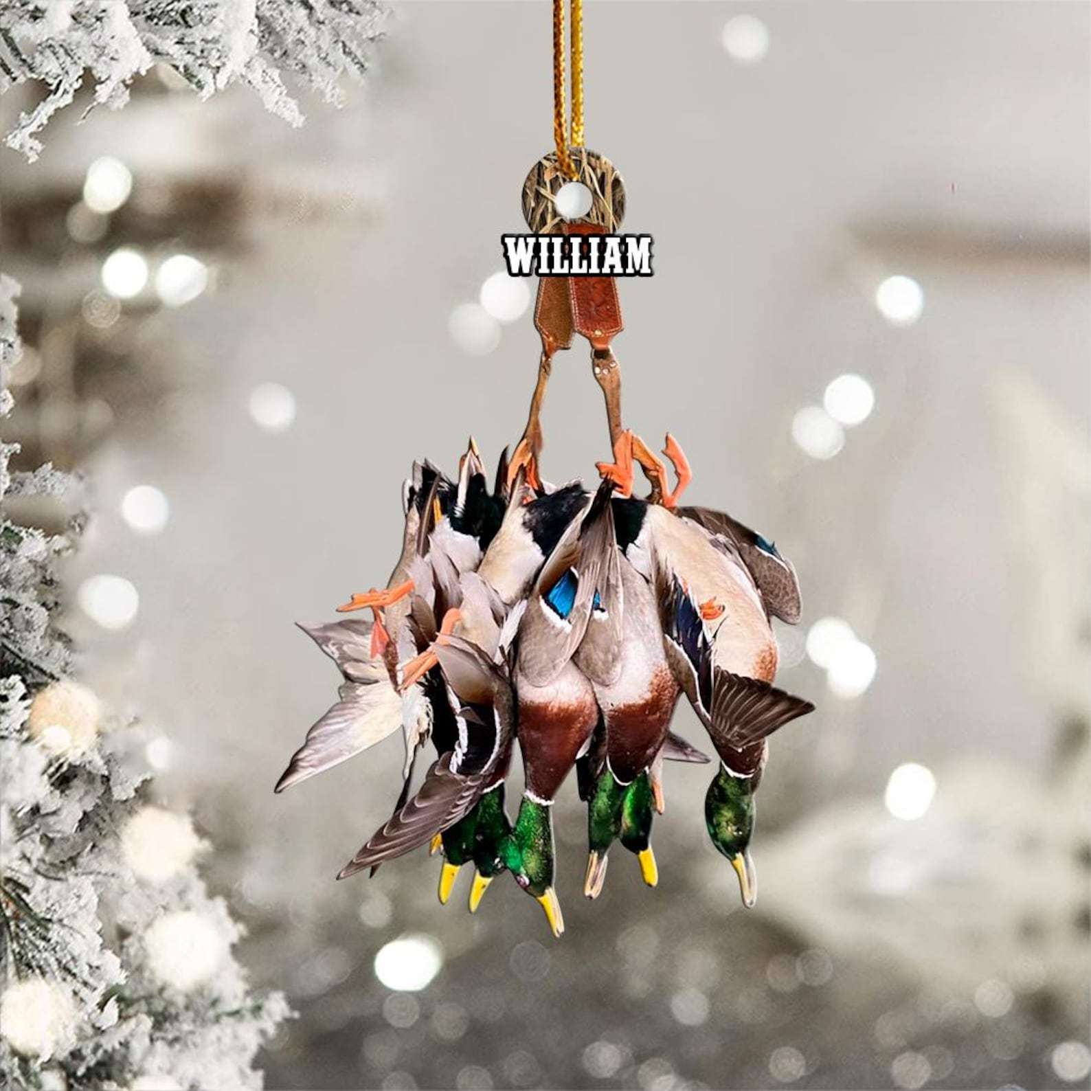 Personalized Duck Hunting Christmas Ornament