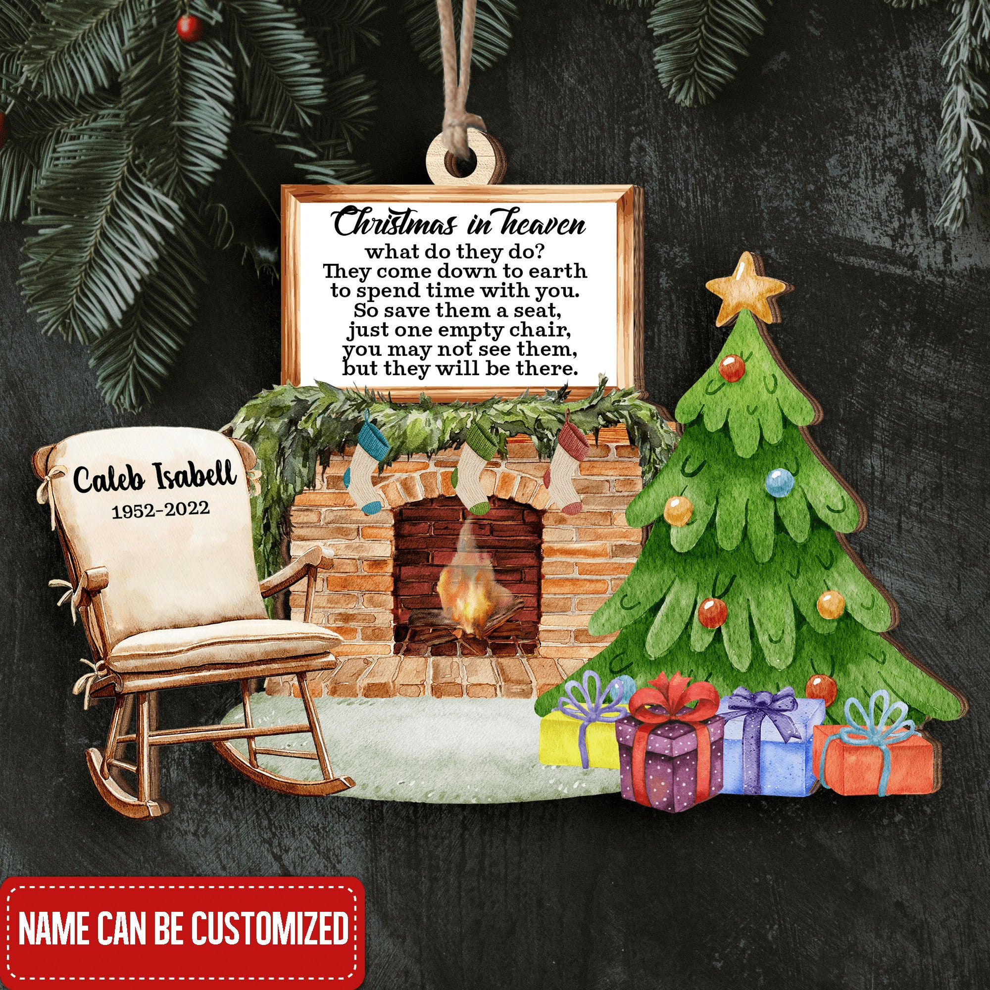 Personalized Christmas In Heaven Ornament