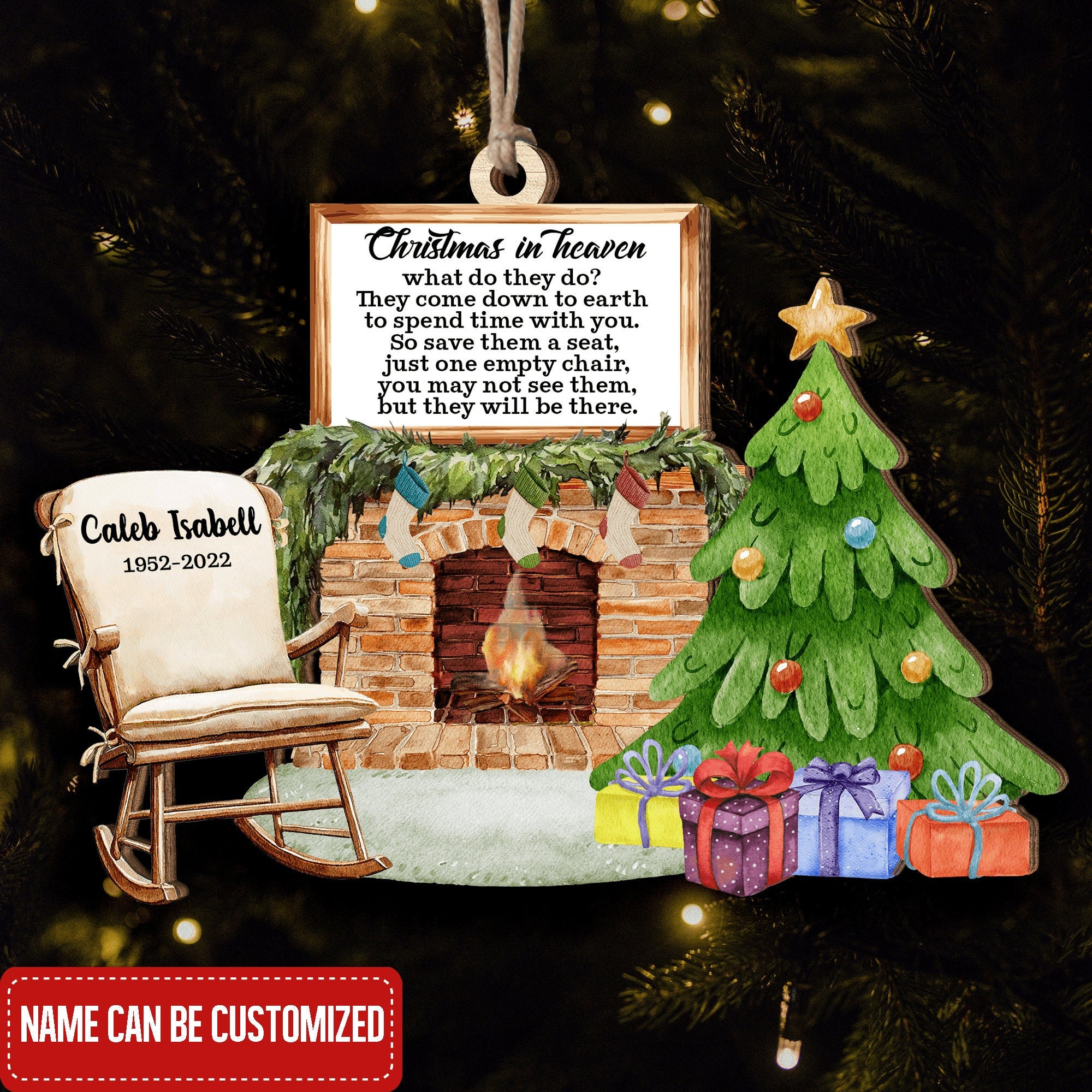 Personalized Christmas In Heaven Ornament