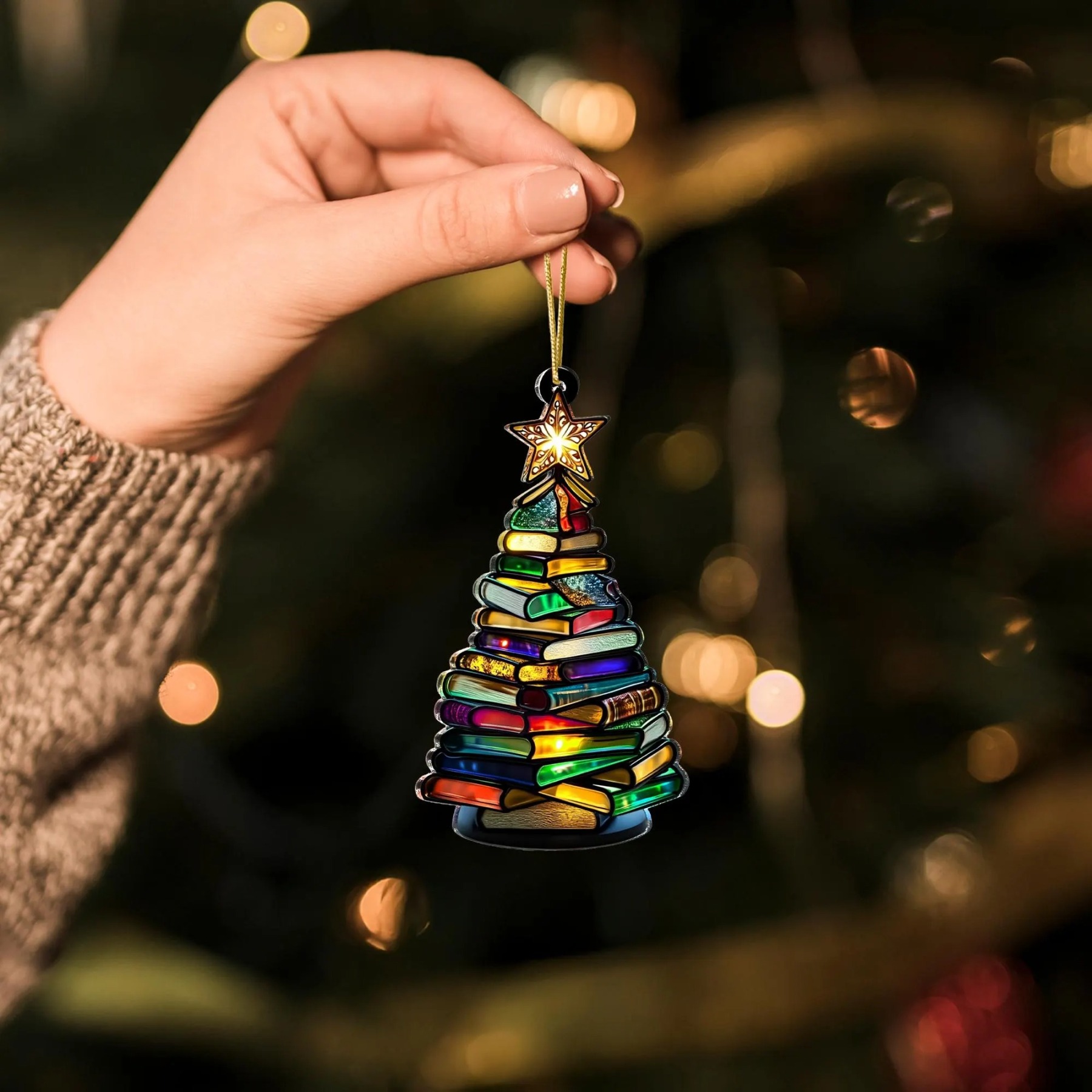 Book Tree Ornament for Readers