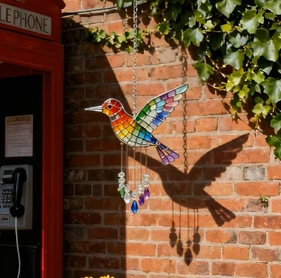 Sea Glass Rainbow Bird Wind Chime