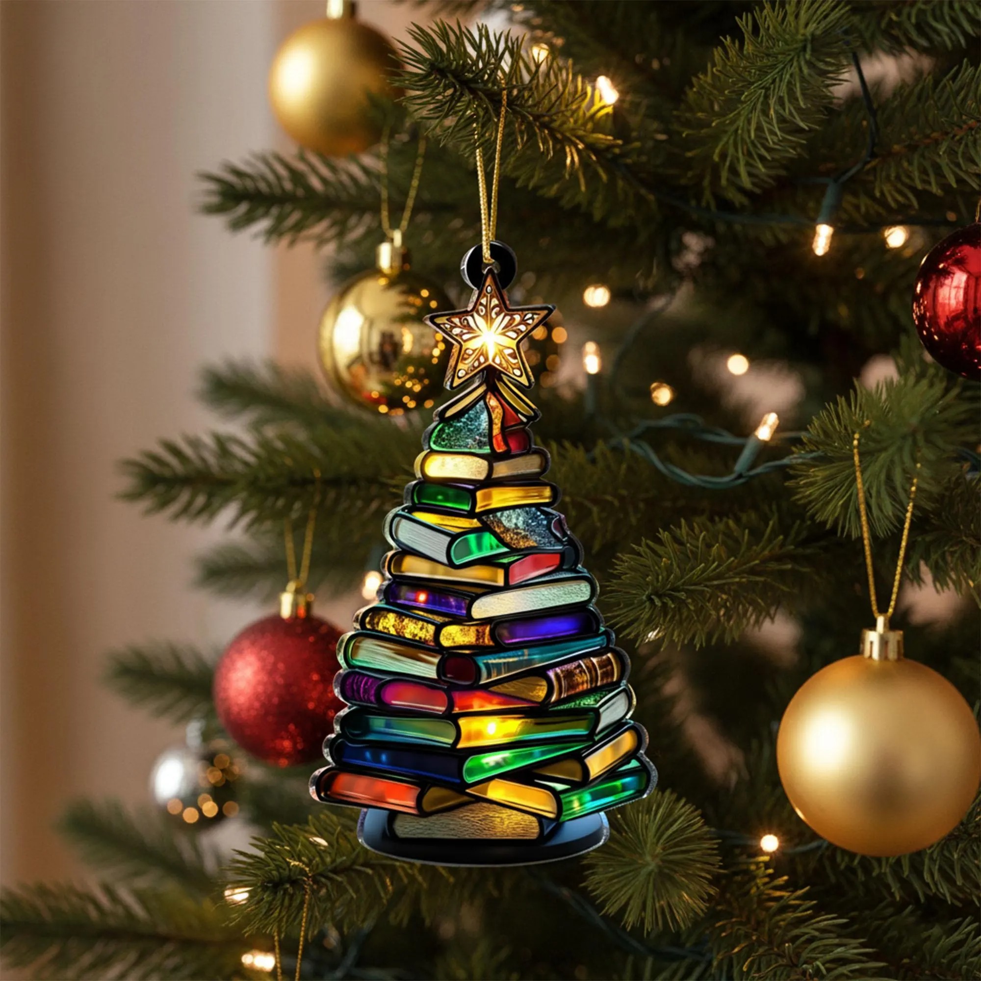 Book Tree Ornament for Readers