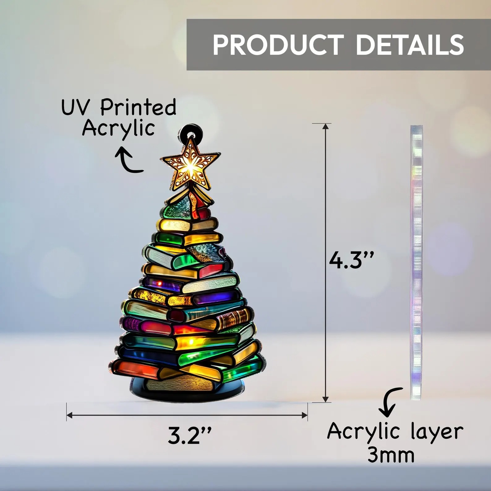 Book Tree Ornament for Readers