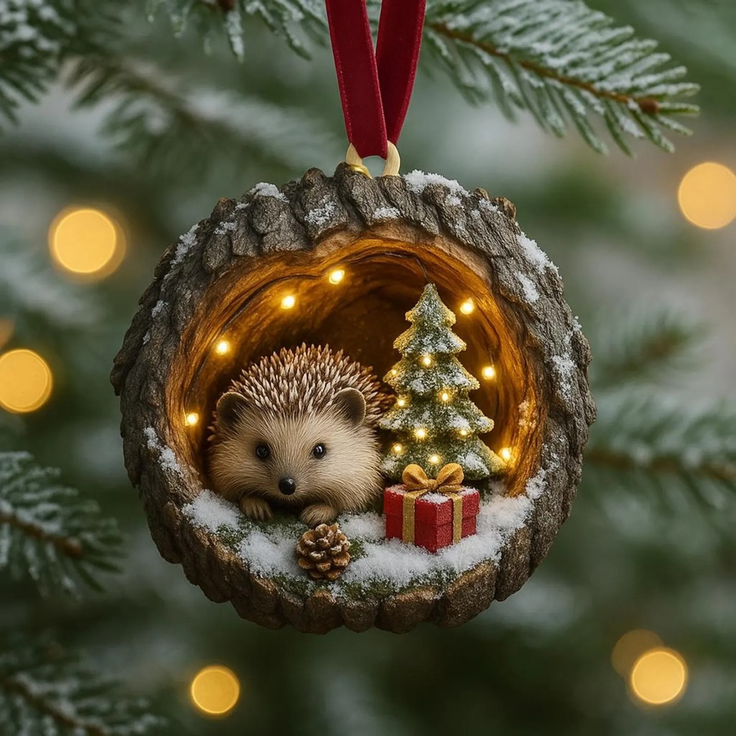 Woodland Hedgehog Christmas Ornament