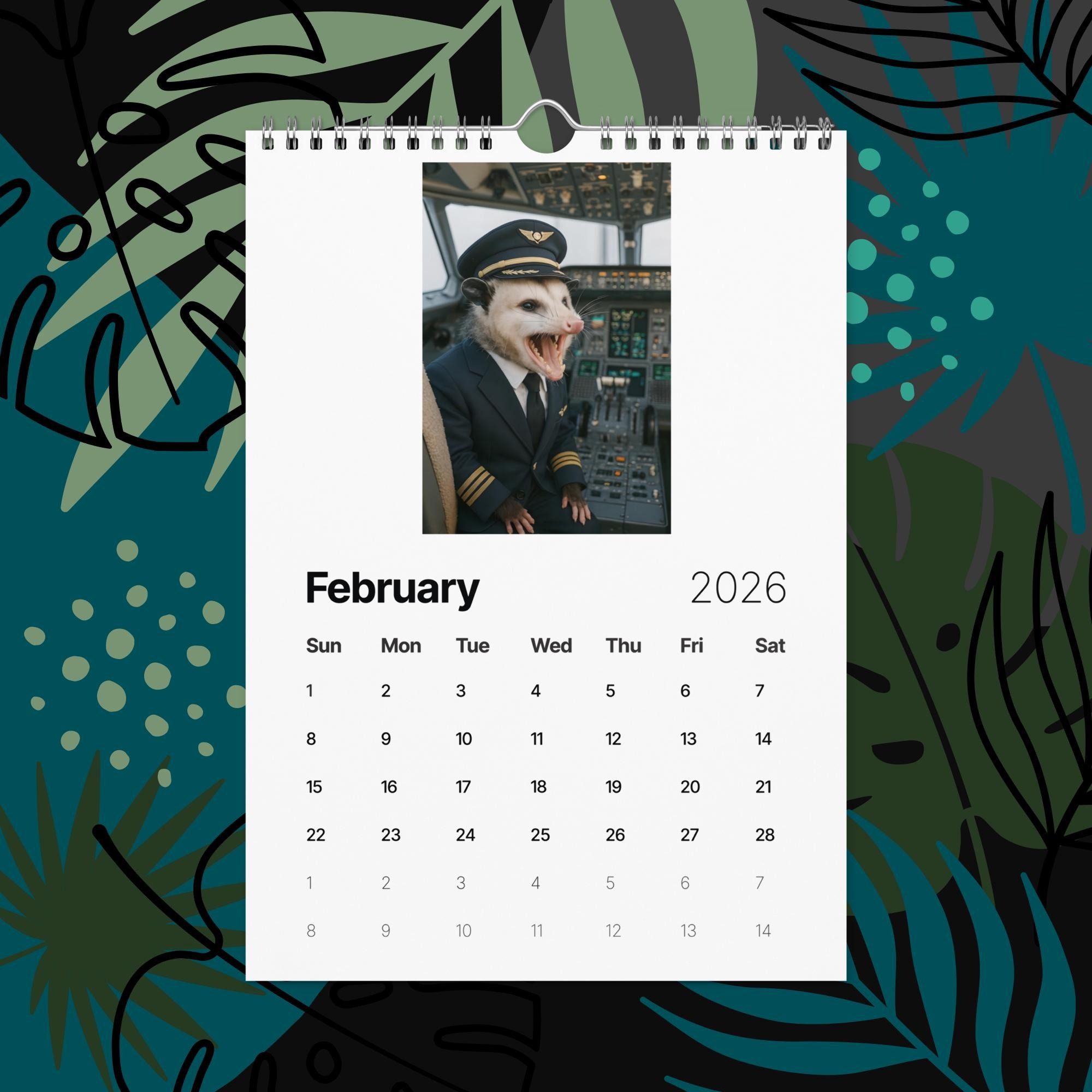 Opossums With Jobs 2026 Funny Calendar