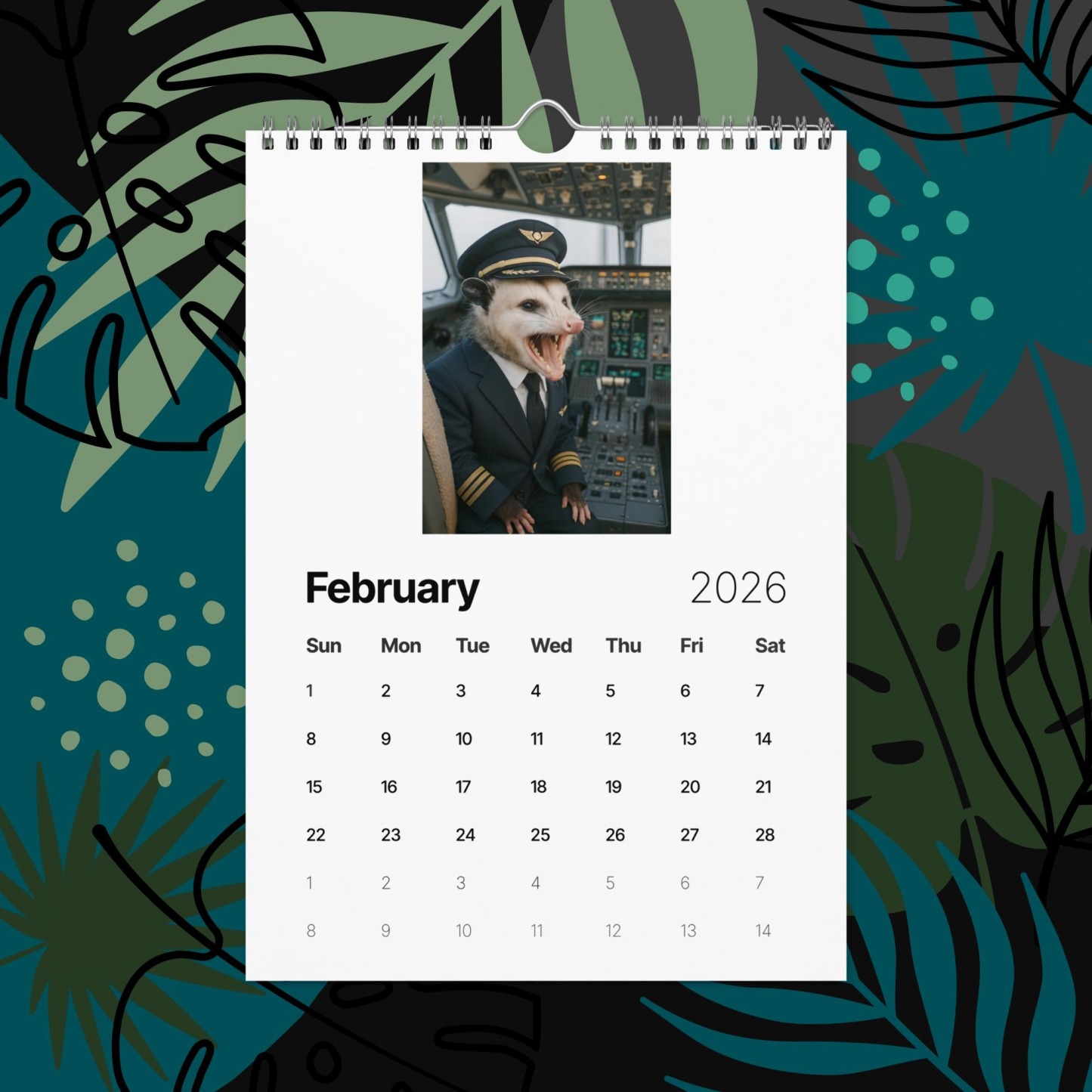 Opossums With Jobs 2026 Funny Calendar
