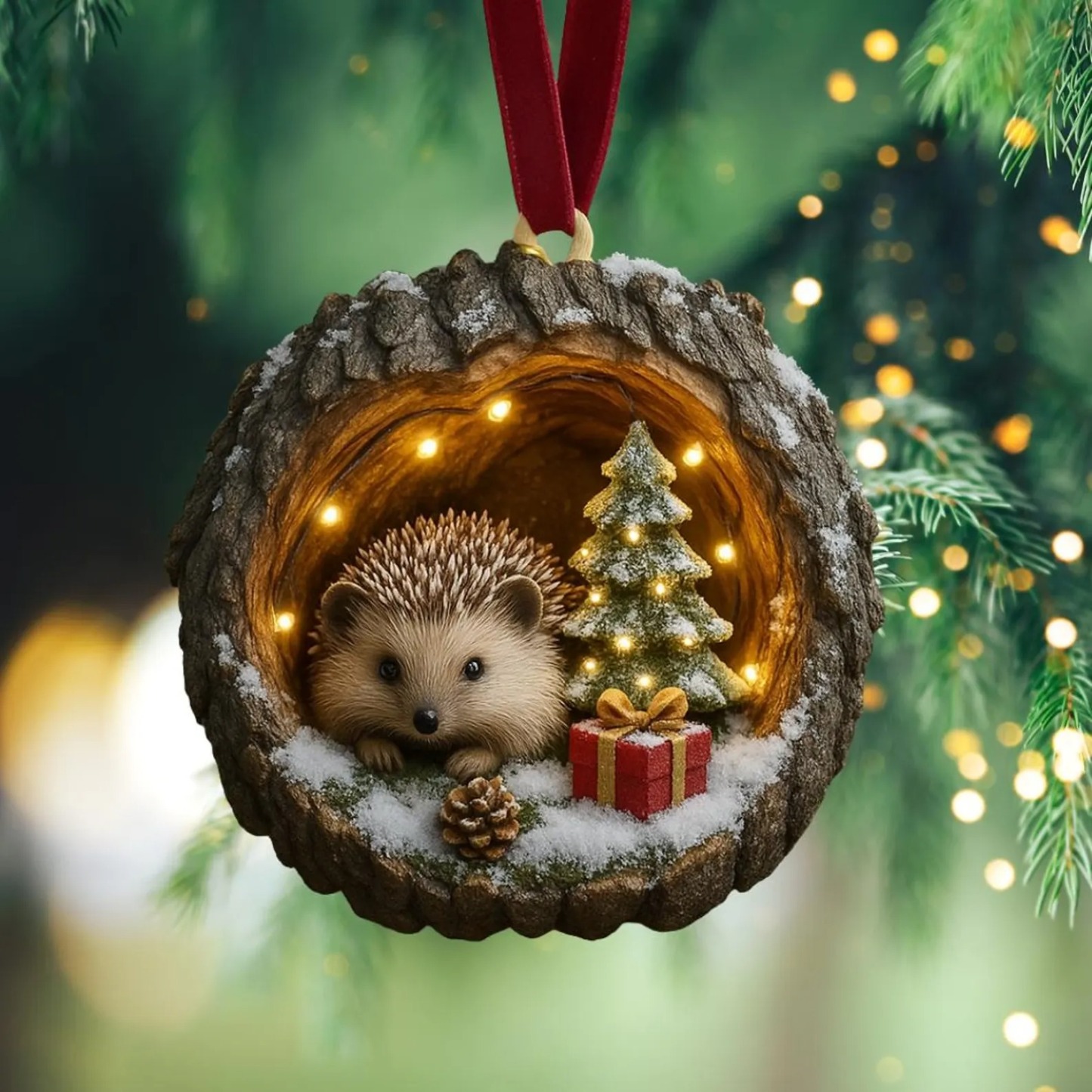 Woodland Hedgehog Christmas Ornament