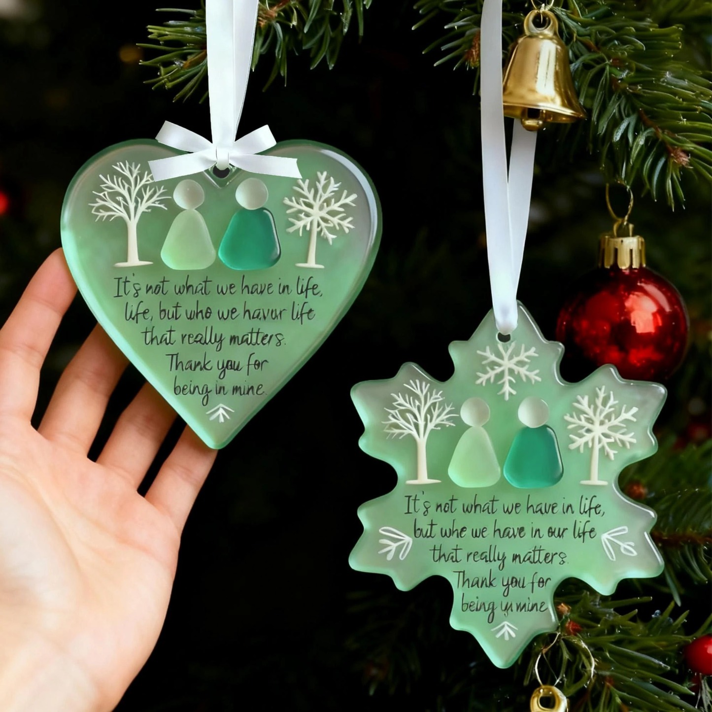 🌊Snowflake-Shaped Sea Glass Thank You Keepsake❄✨ Shaped by Nature & Crafted by Hand!