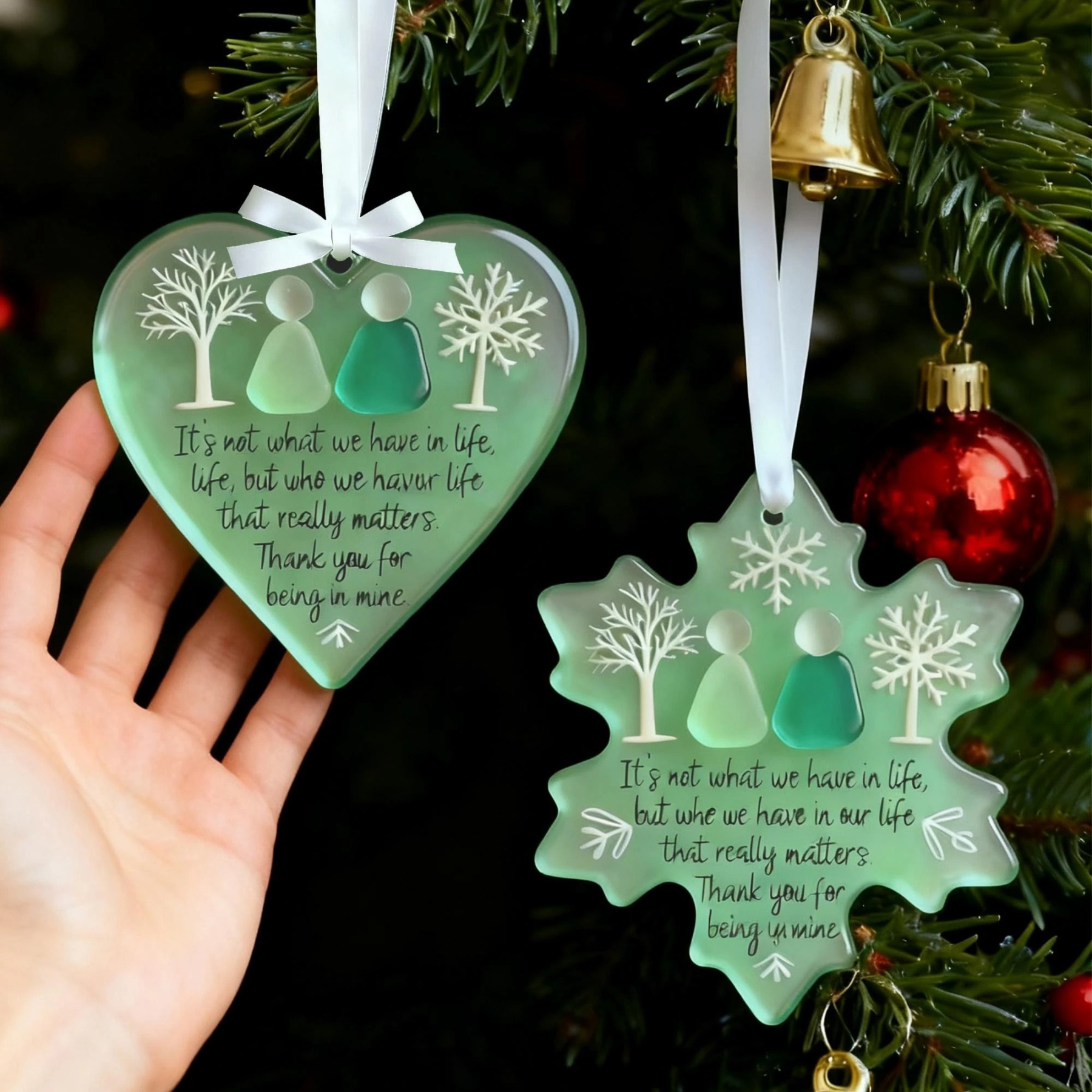 🌊Snowflake-Shaped Sea Glass Thank You Keepsake❄✨ Shaped by Nature & Crafted by Hand!