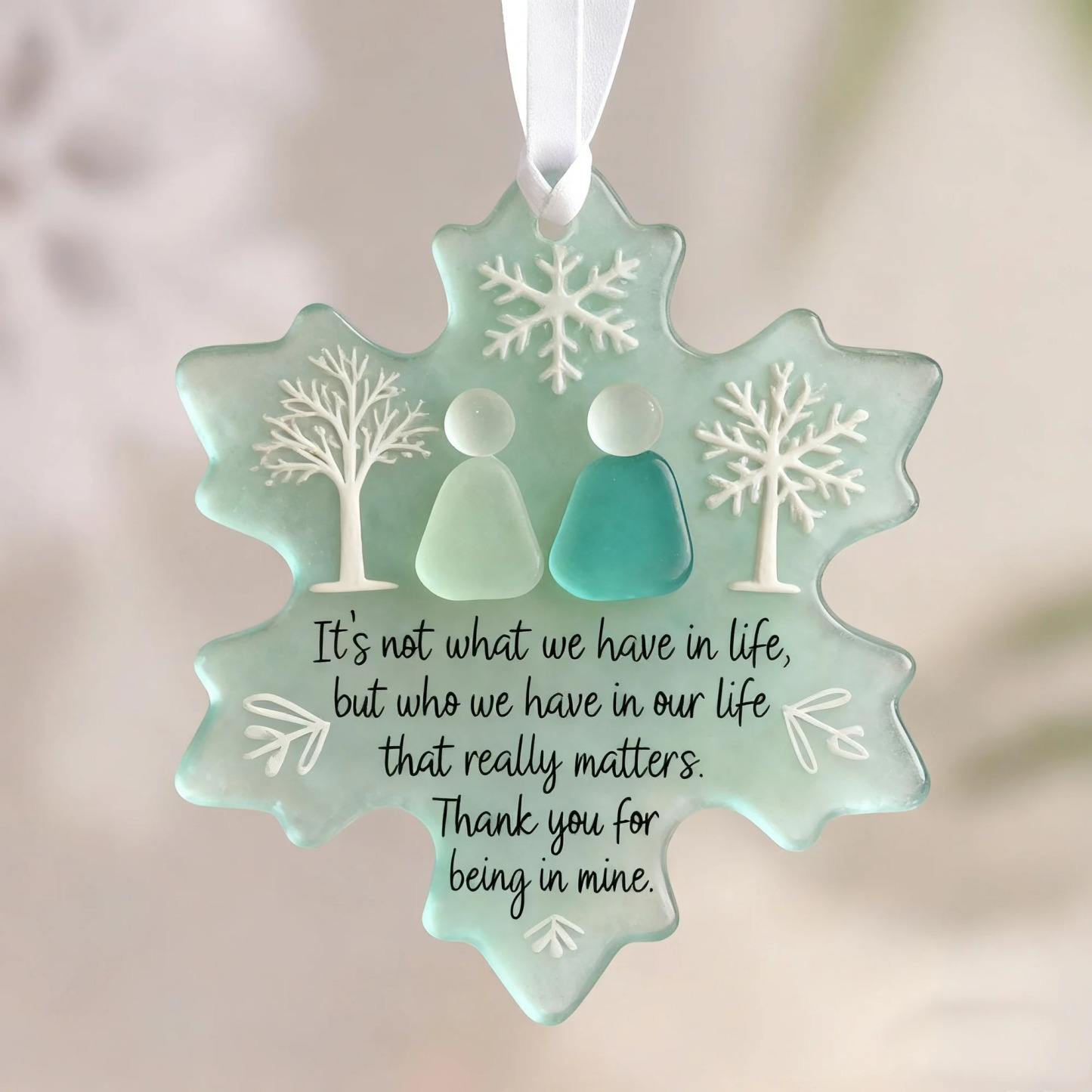 🌊Handmade Sea Glass Keepsake Ornament 🍁❄ A Meaningful Gift for Friendship, Family & Love