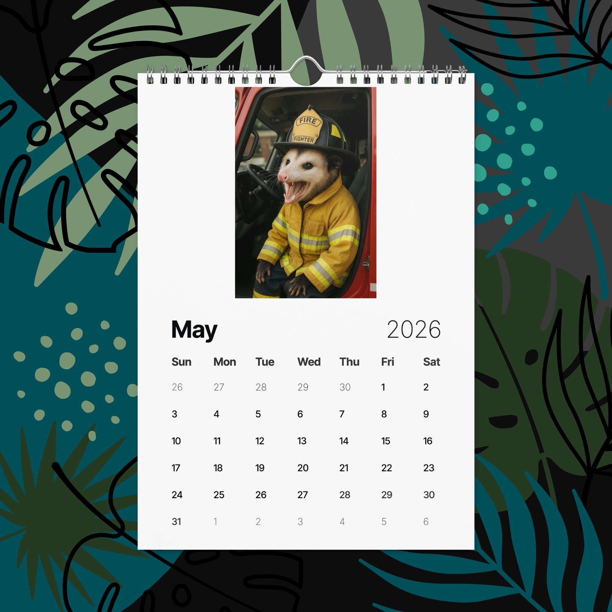 Opossums With Jobs 2026 Funny Calendar