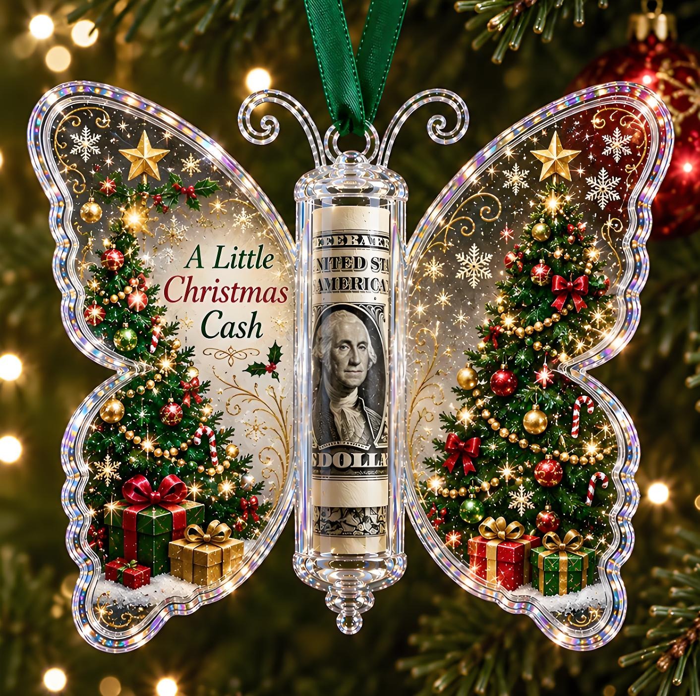 Butterfly Christmas Money Gift Ornament