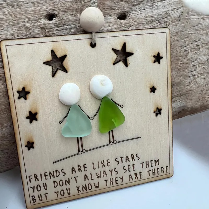 Sea Glass Art Friendship BFF Ornament