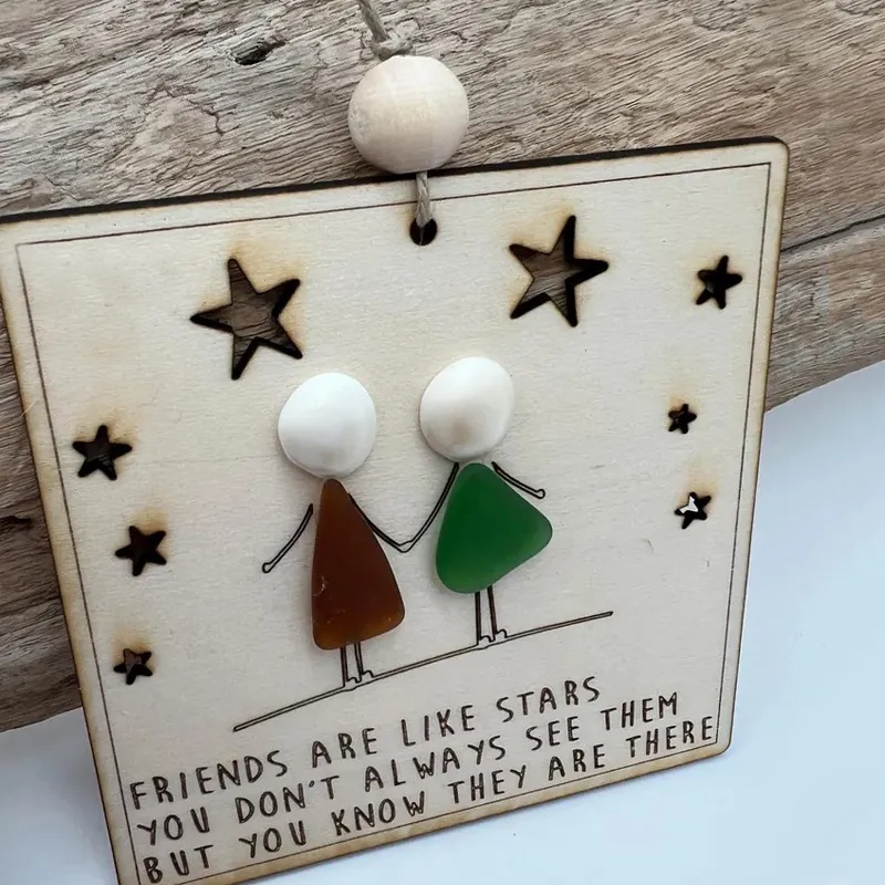 Sea Glass Art Friendship BFF Ornament