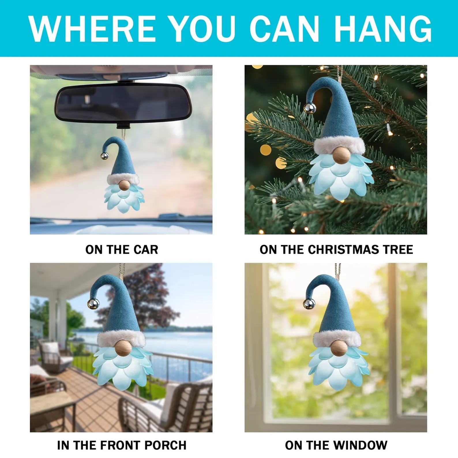 Gnome Sea Glass Christmas Ornament