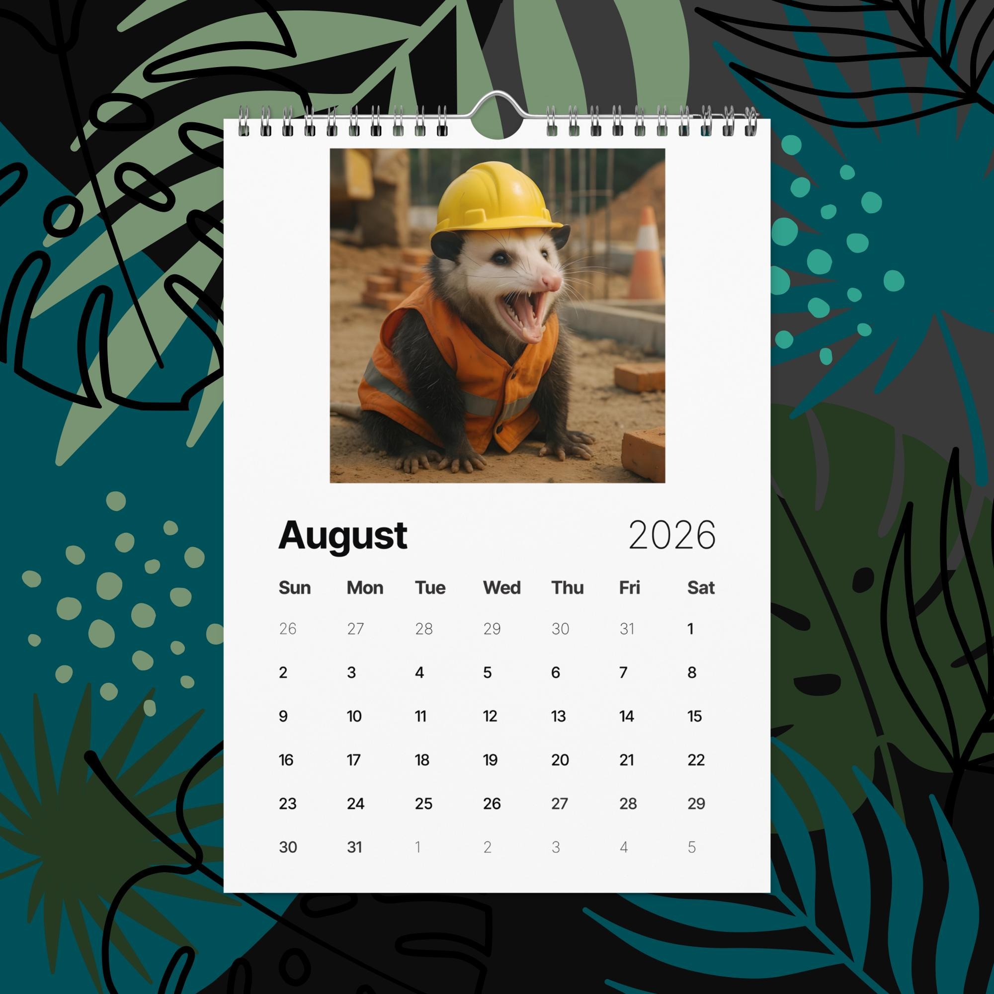 Opossums With Jobs 2026 Funny Calendar