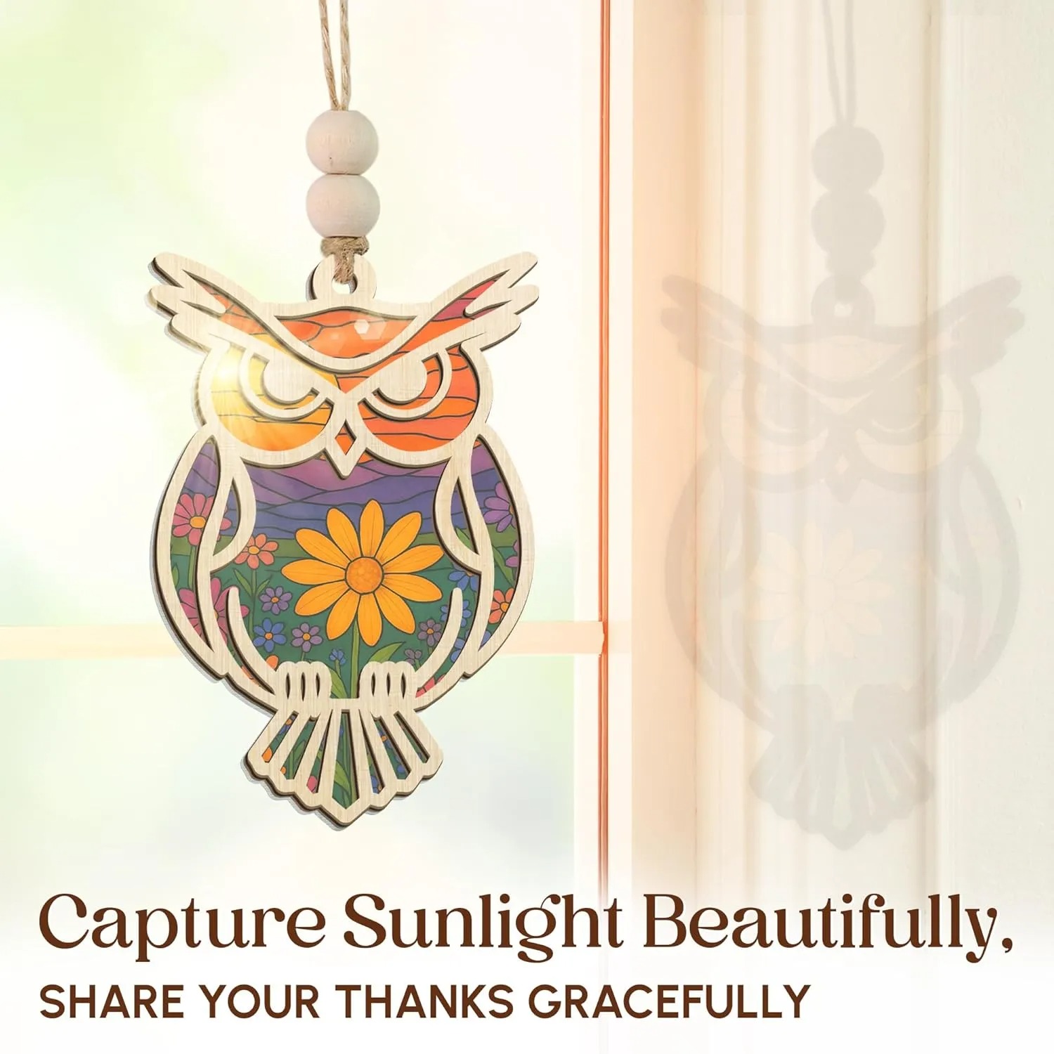 🔥HOT SALE 49% OFF - 🦉Owl Suncatcher Ornament with Card