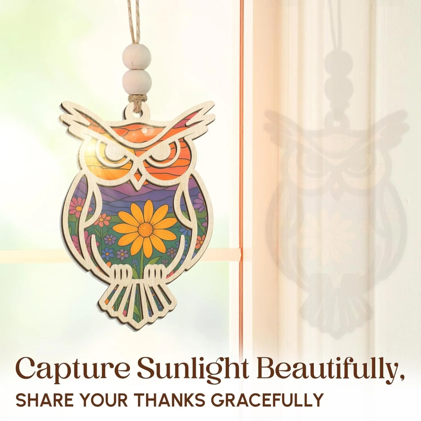 🔥HOT SALE 49% OFF - 🦉Owl Suncatcher Ornament with Card