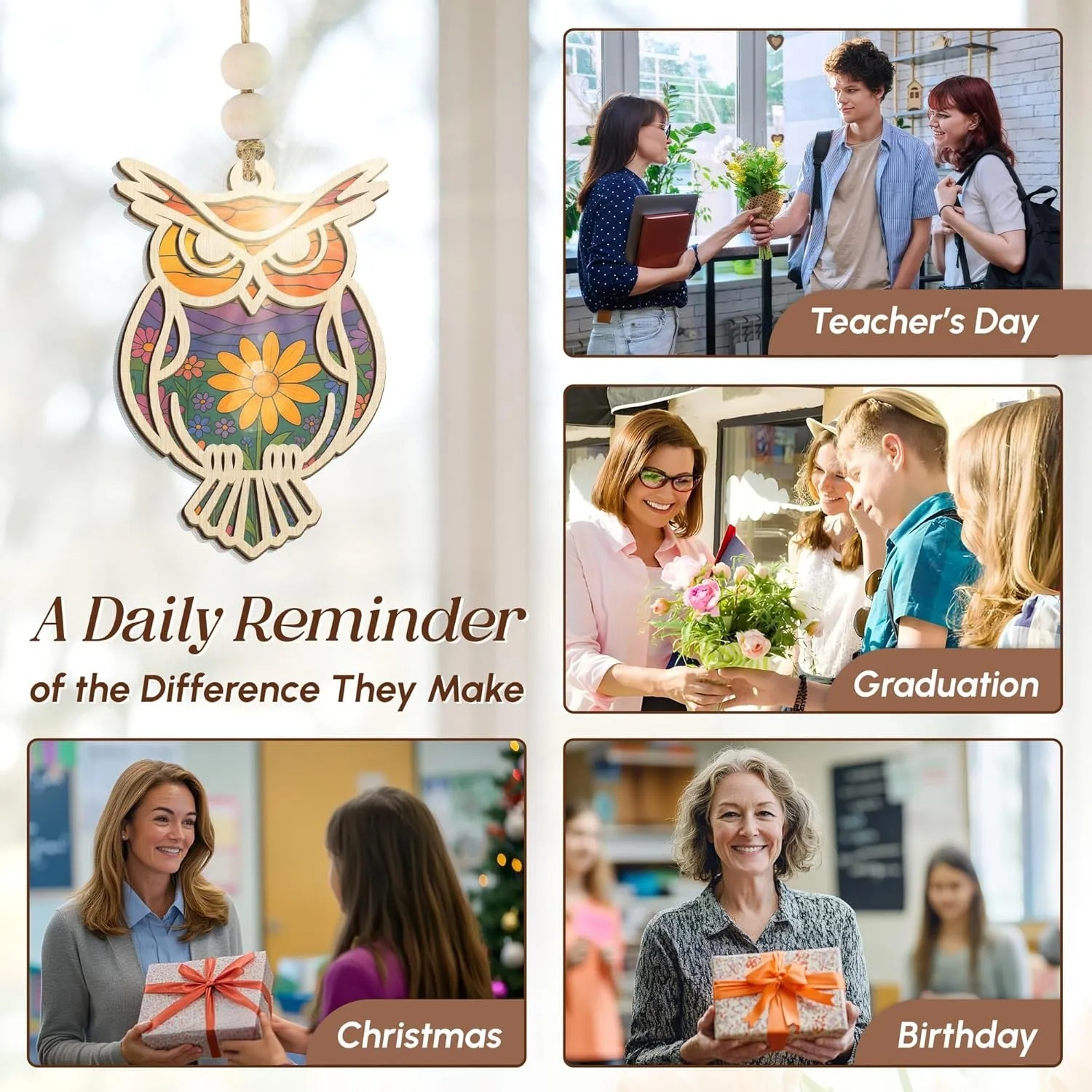 🔥HOT SALE 49% OFF - 🦉Owl Suncatcher Ornament with Card